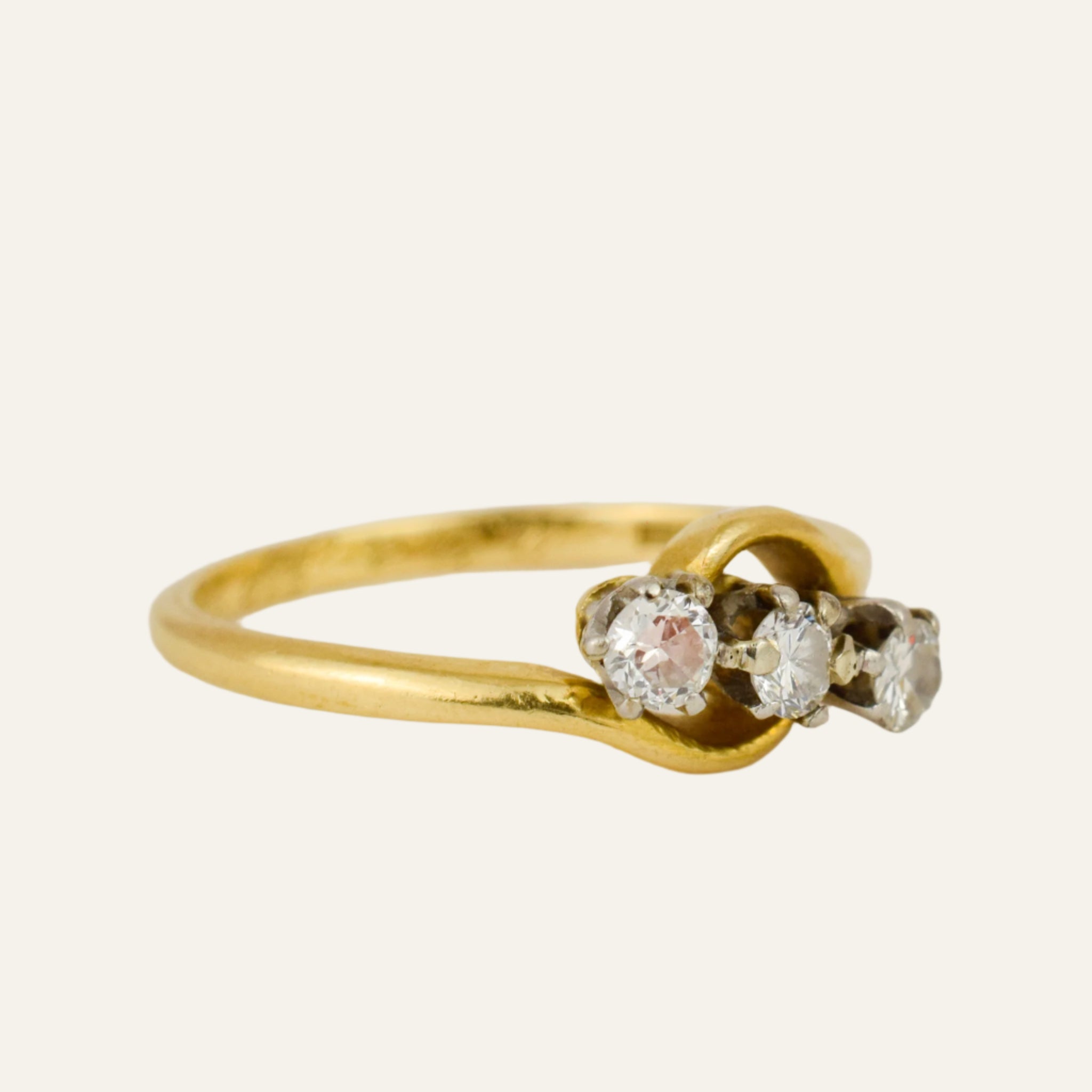 Antique Diamond Bypass Trilogy Ring