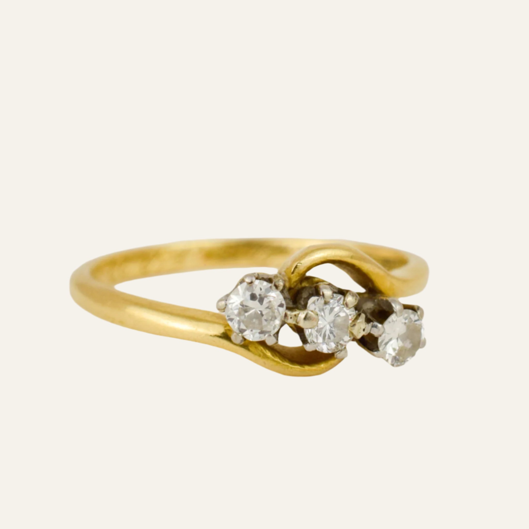 Antique Diamond Bypass Trilogy Ring