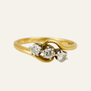 Antique Diamond Bypass Trilogy Ring