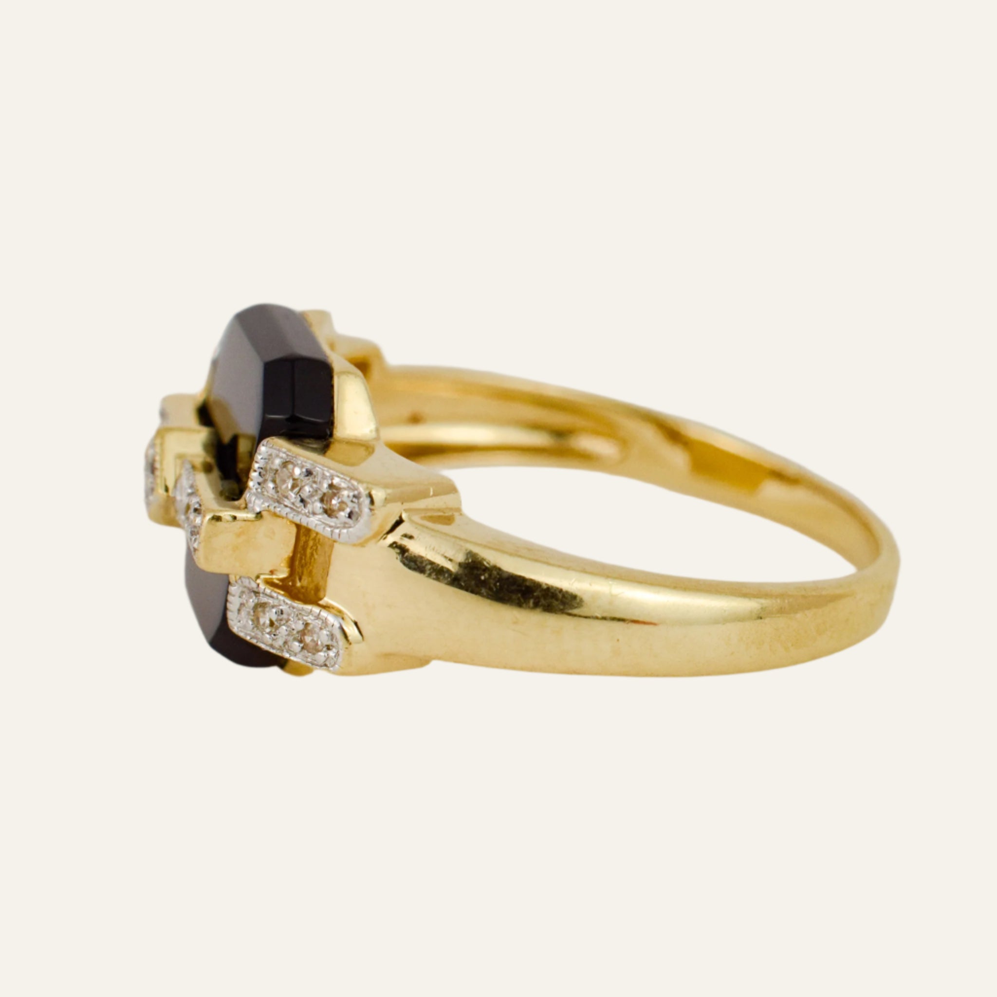 Onyx and Diamond Ring