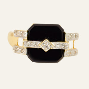 Onyx and Diamond Ring