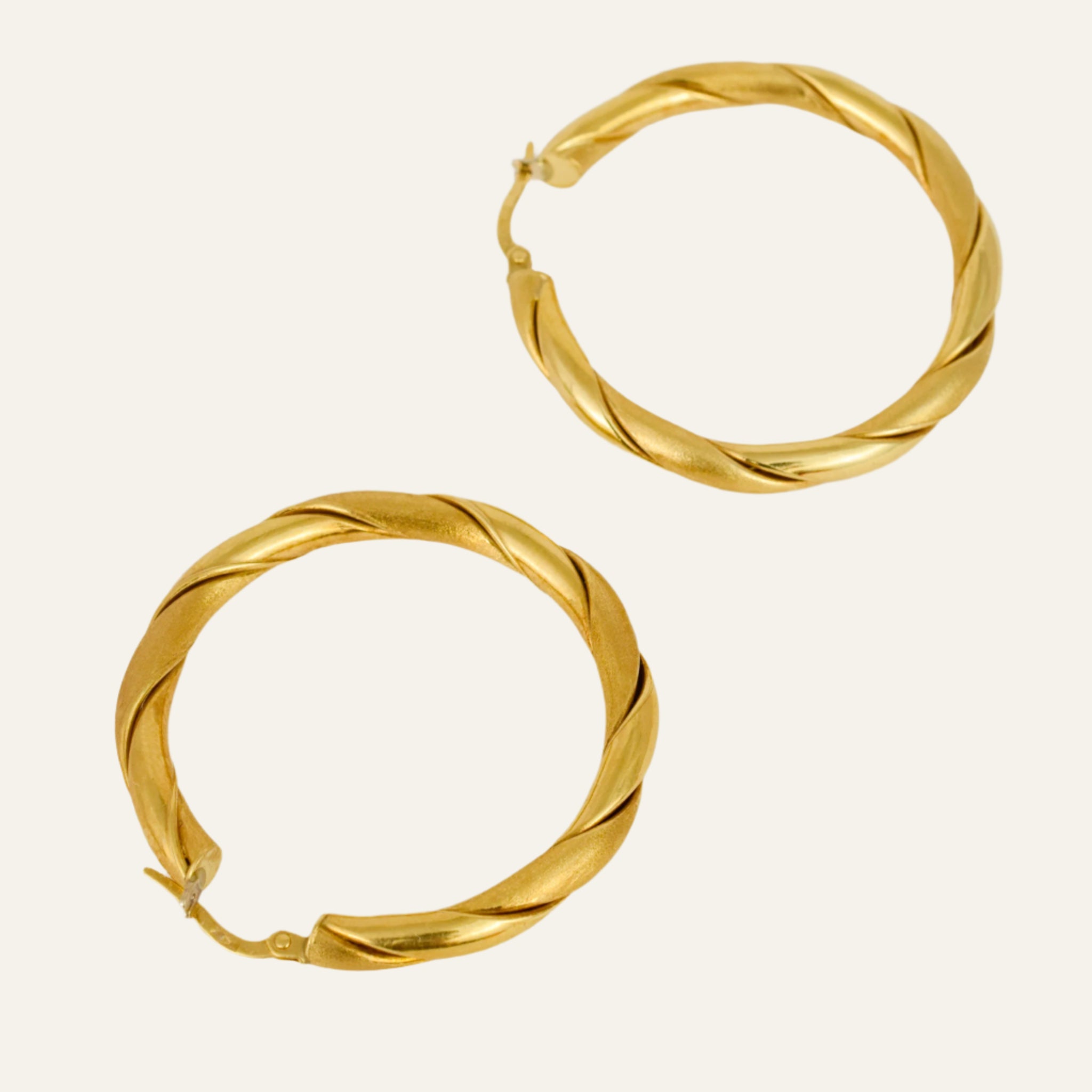 39.2mm Multi-Texture Gold Hoops