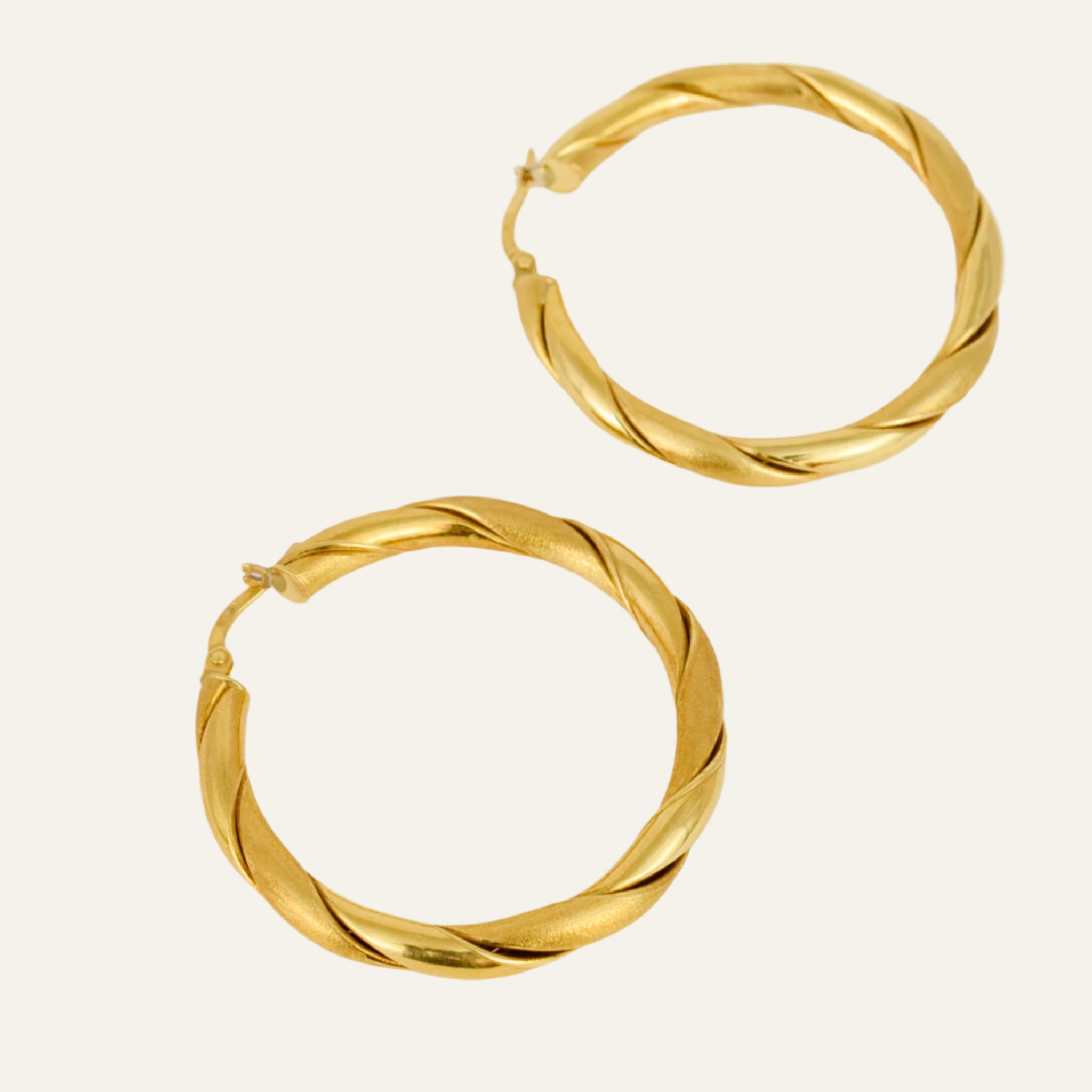39.2mm Multi-Texture Gold Hoops