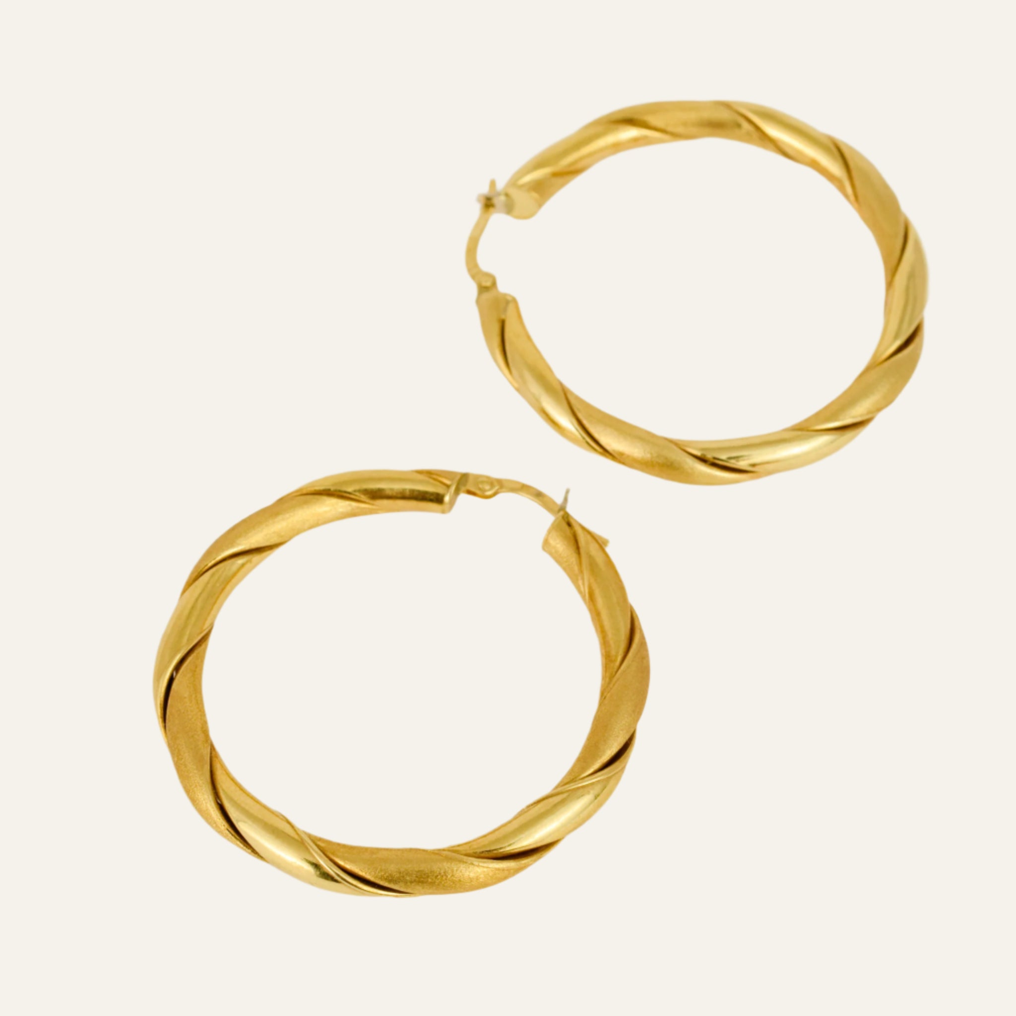 39.2mm Multi-Texture Gold Hoops