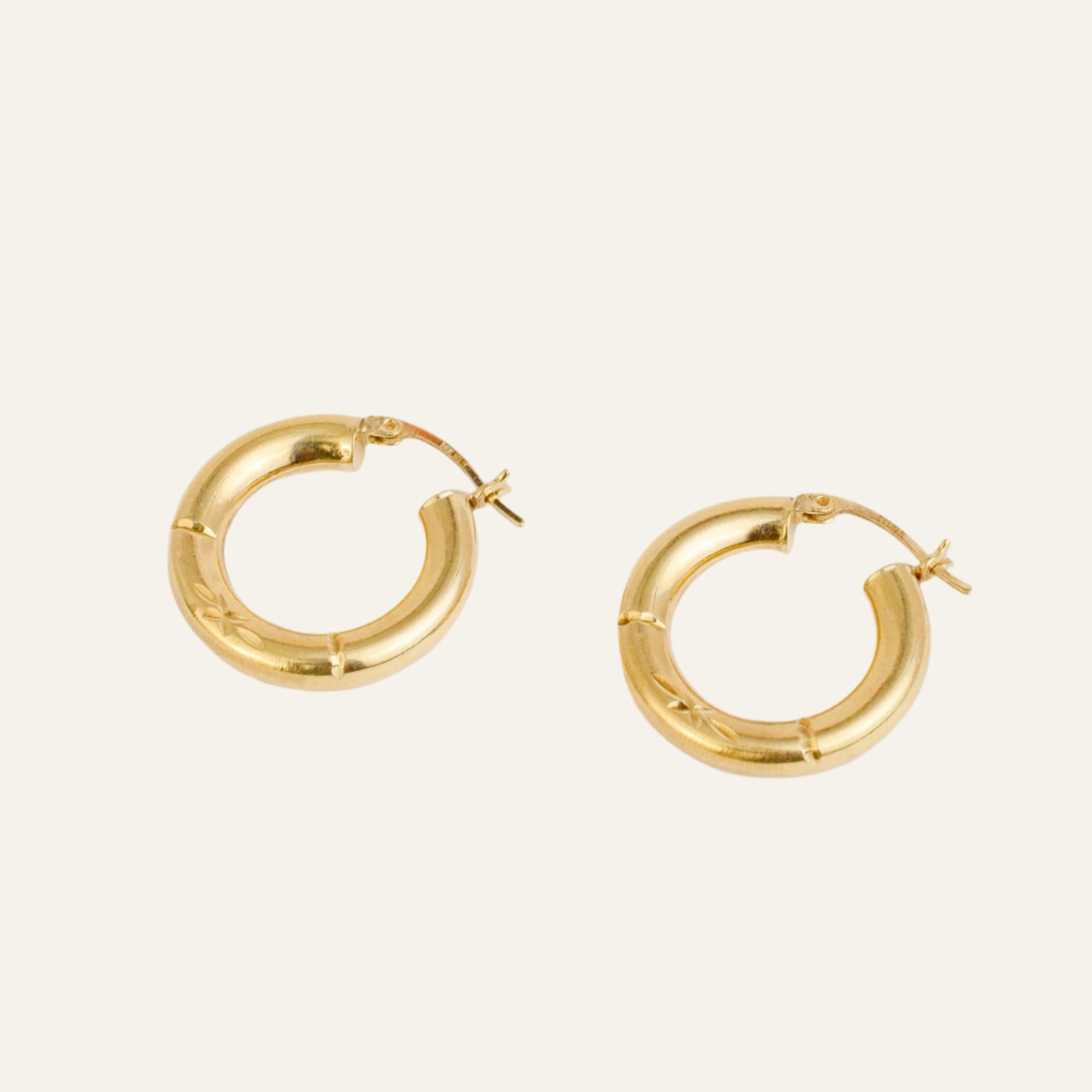 22mm Star Etched Hoops