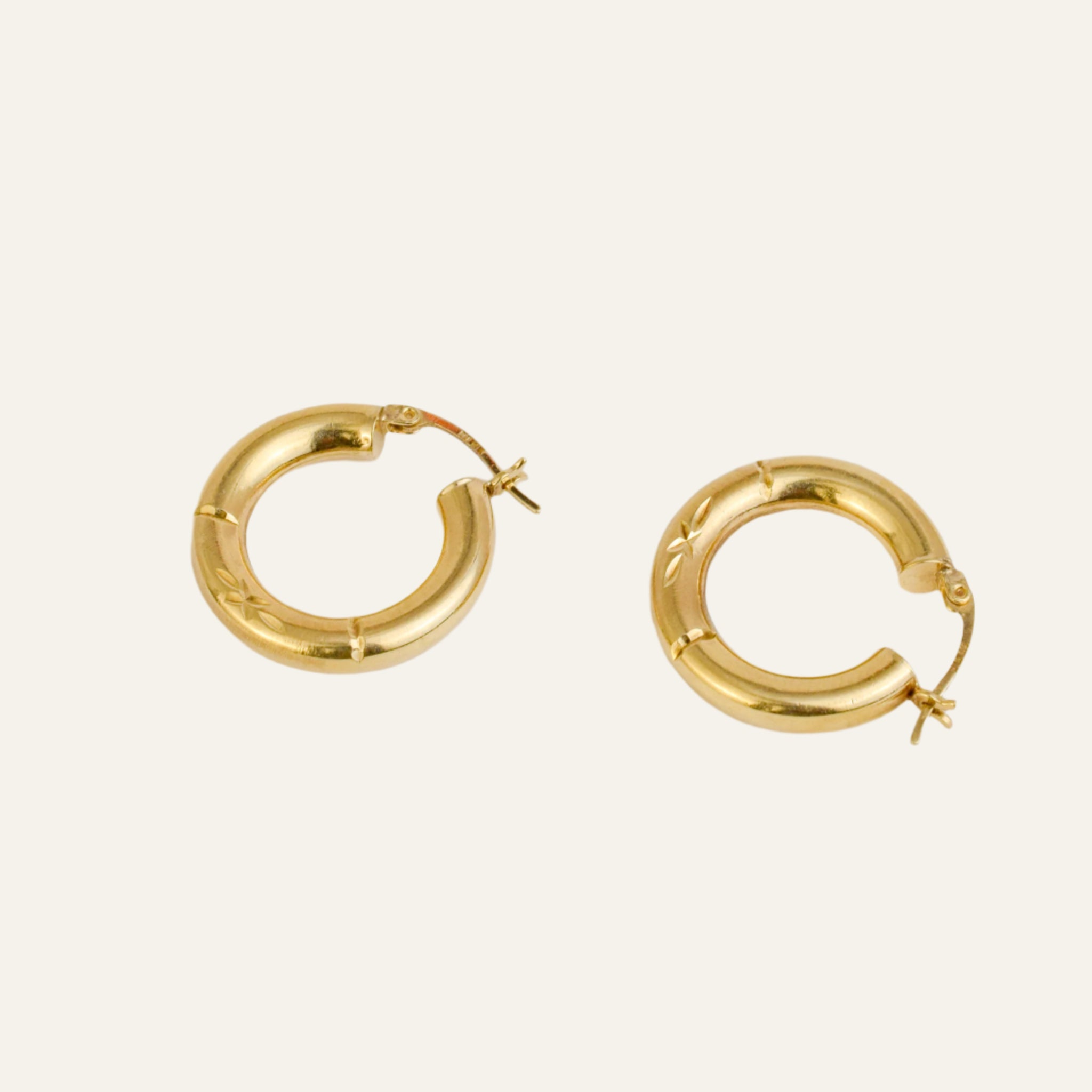 22mm Star Etched Hoops