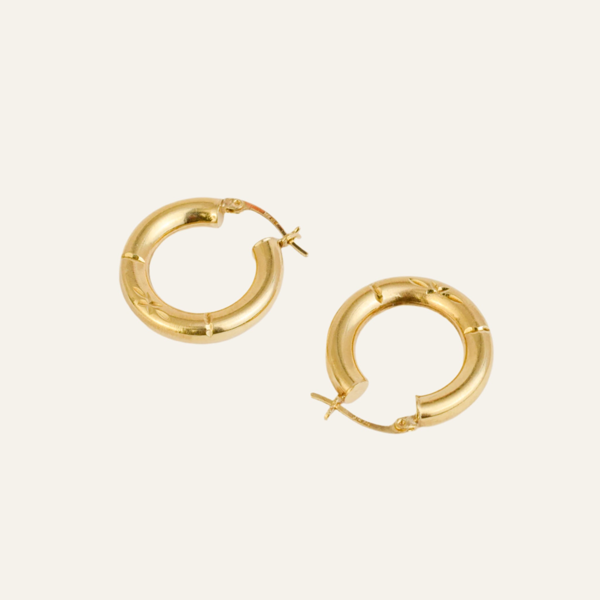 22mm Star Etched Hoops