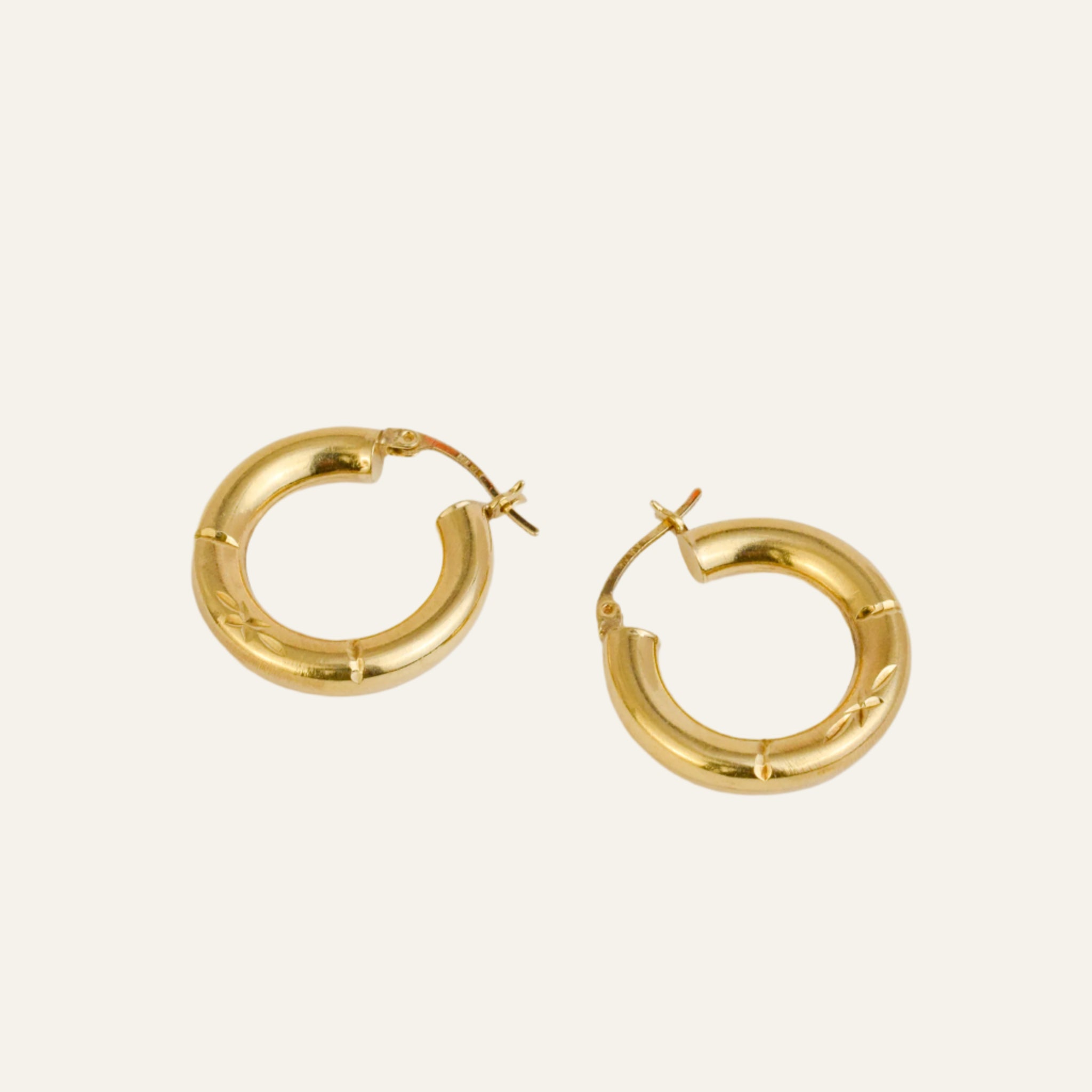 22mm Star Etched Hoops