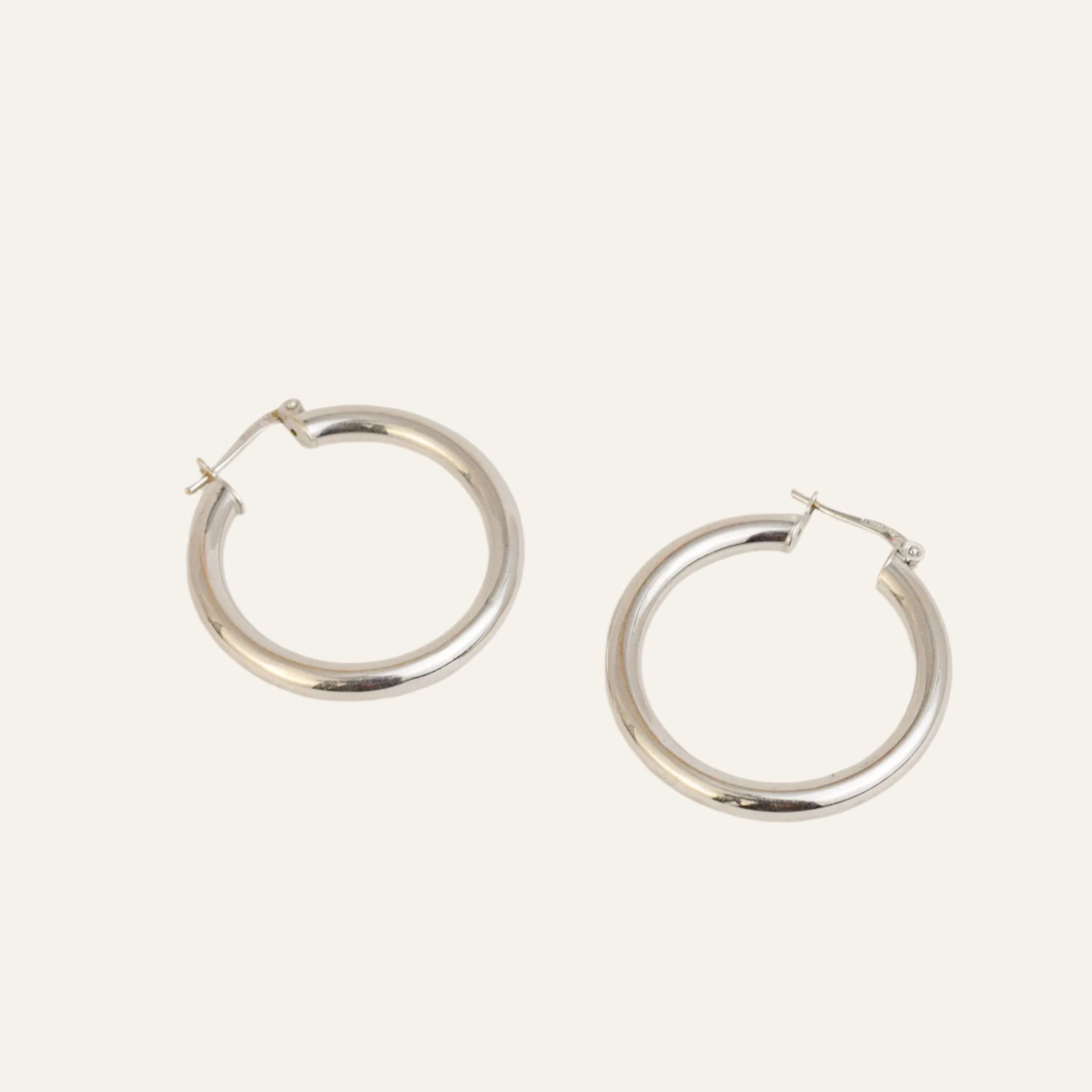 26.5mm White Gold Hoops