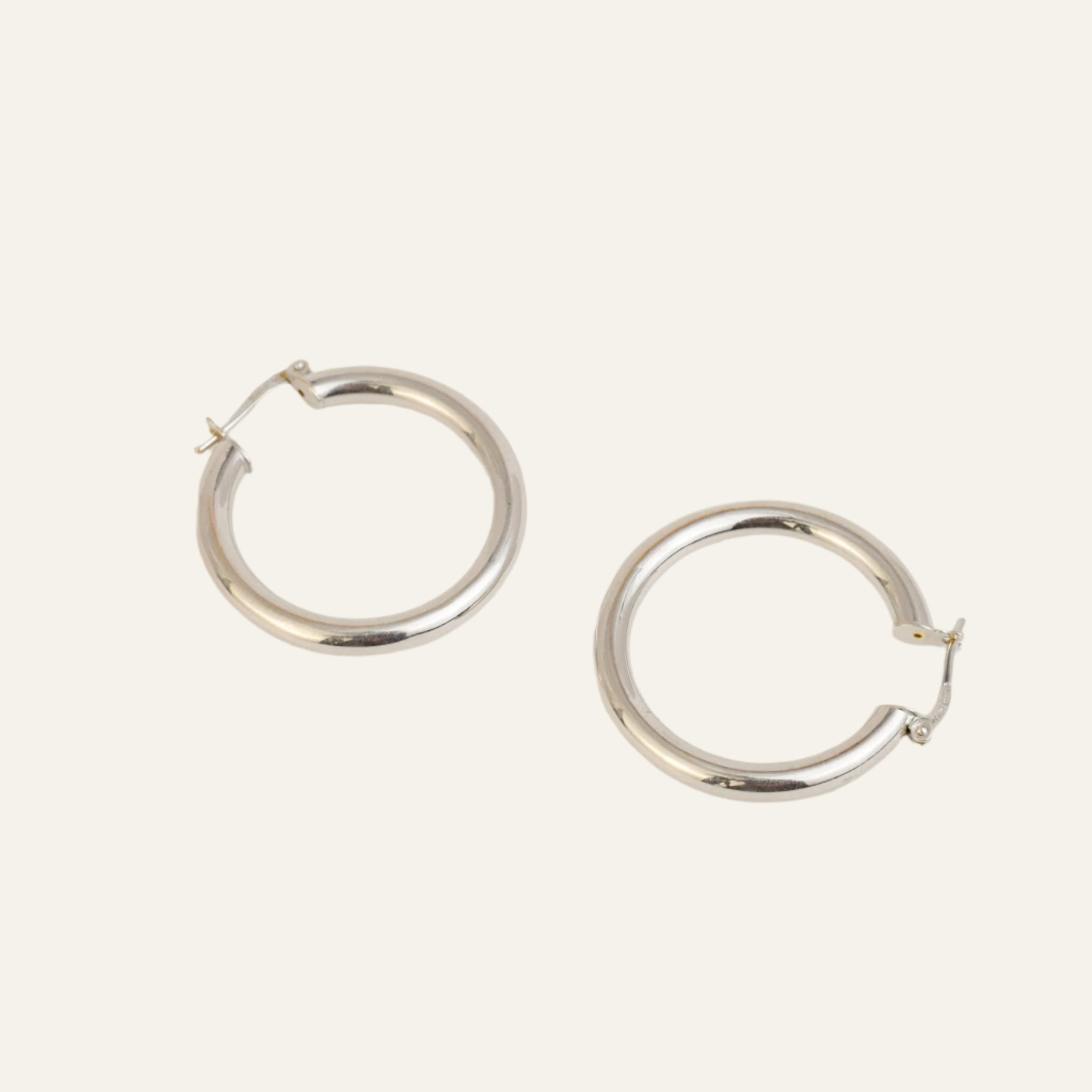 26.5mm White Gold Hoops