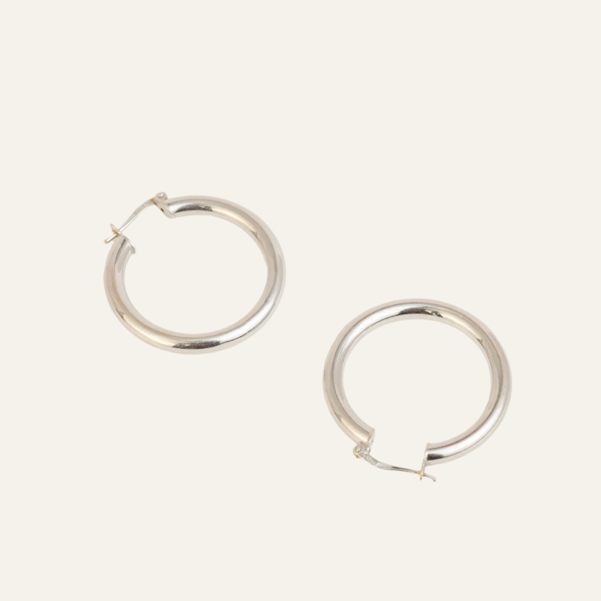 26.5mm White Gold Hoops