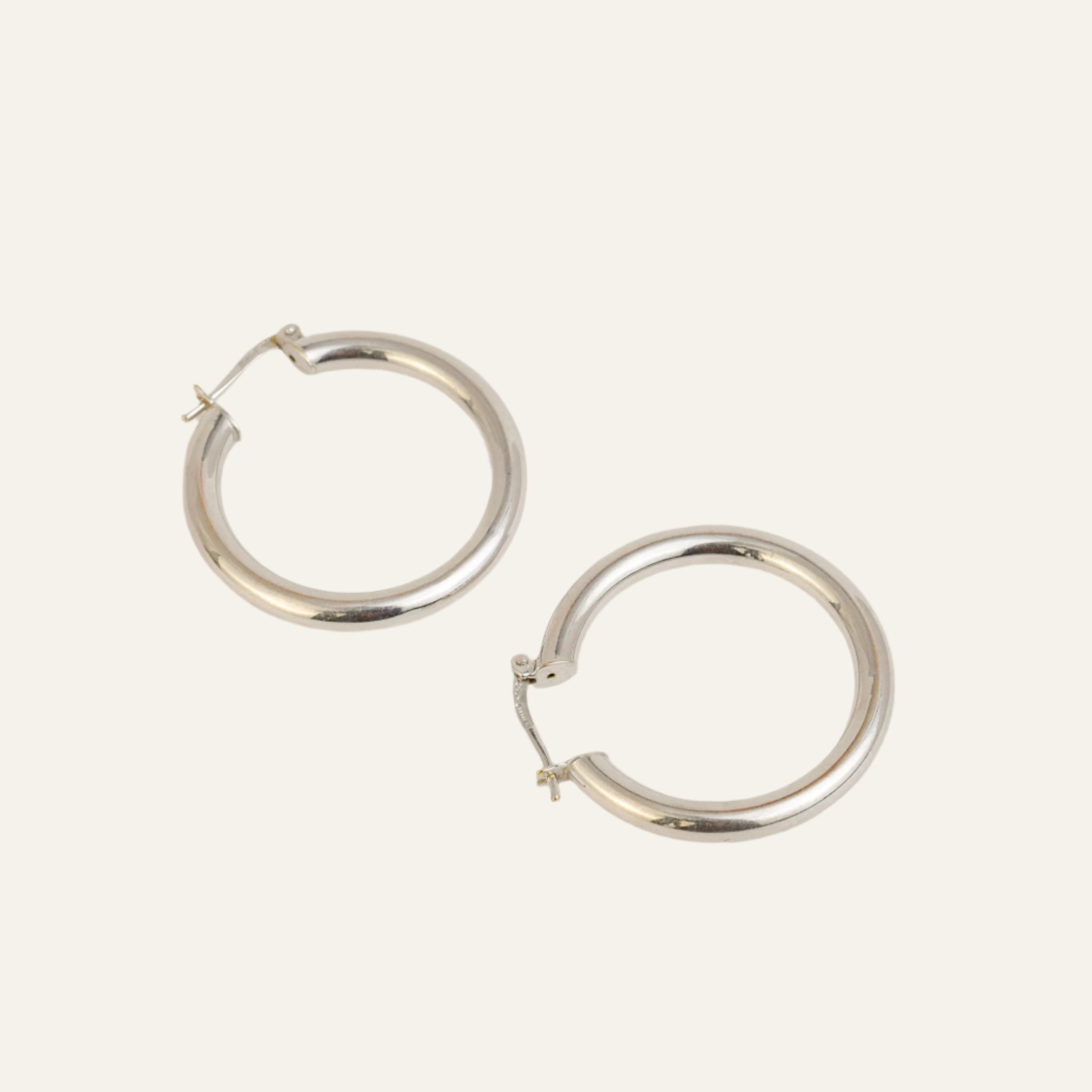 26.5mm White Gold Hoops