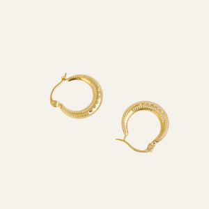 16.9mm Beaded Dainty Hoops