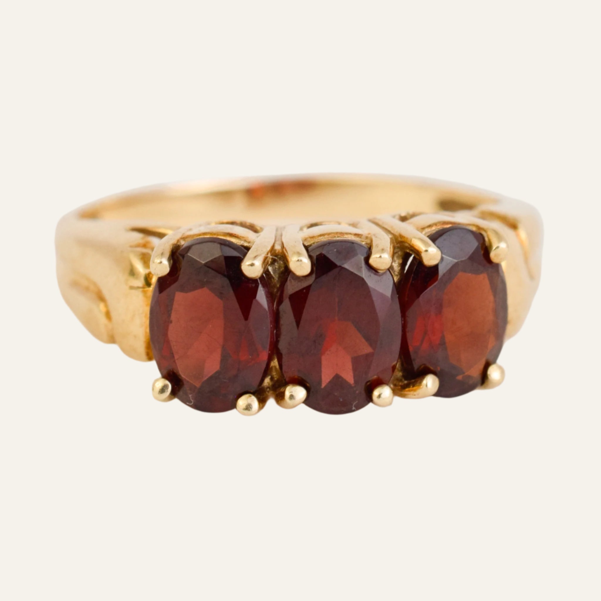 Garnet Trilogy Ring
