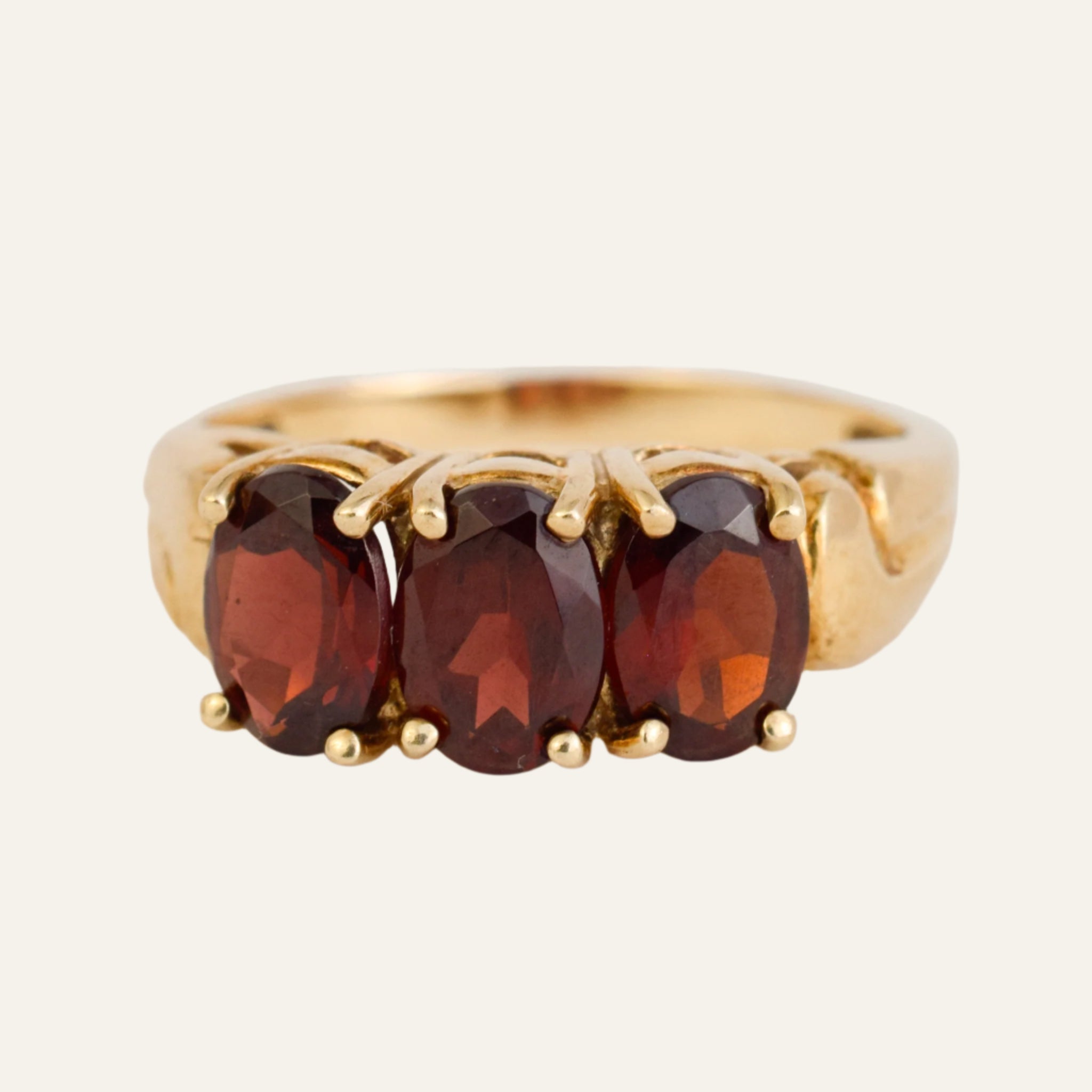 Garnet Trilogy Ring
