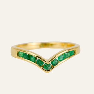 Emerald Wishbone Ring