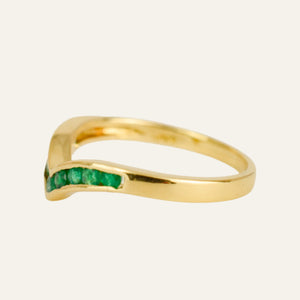Emerald Wishbone Ring