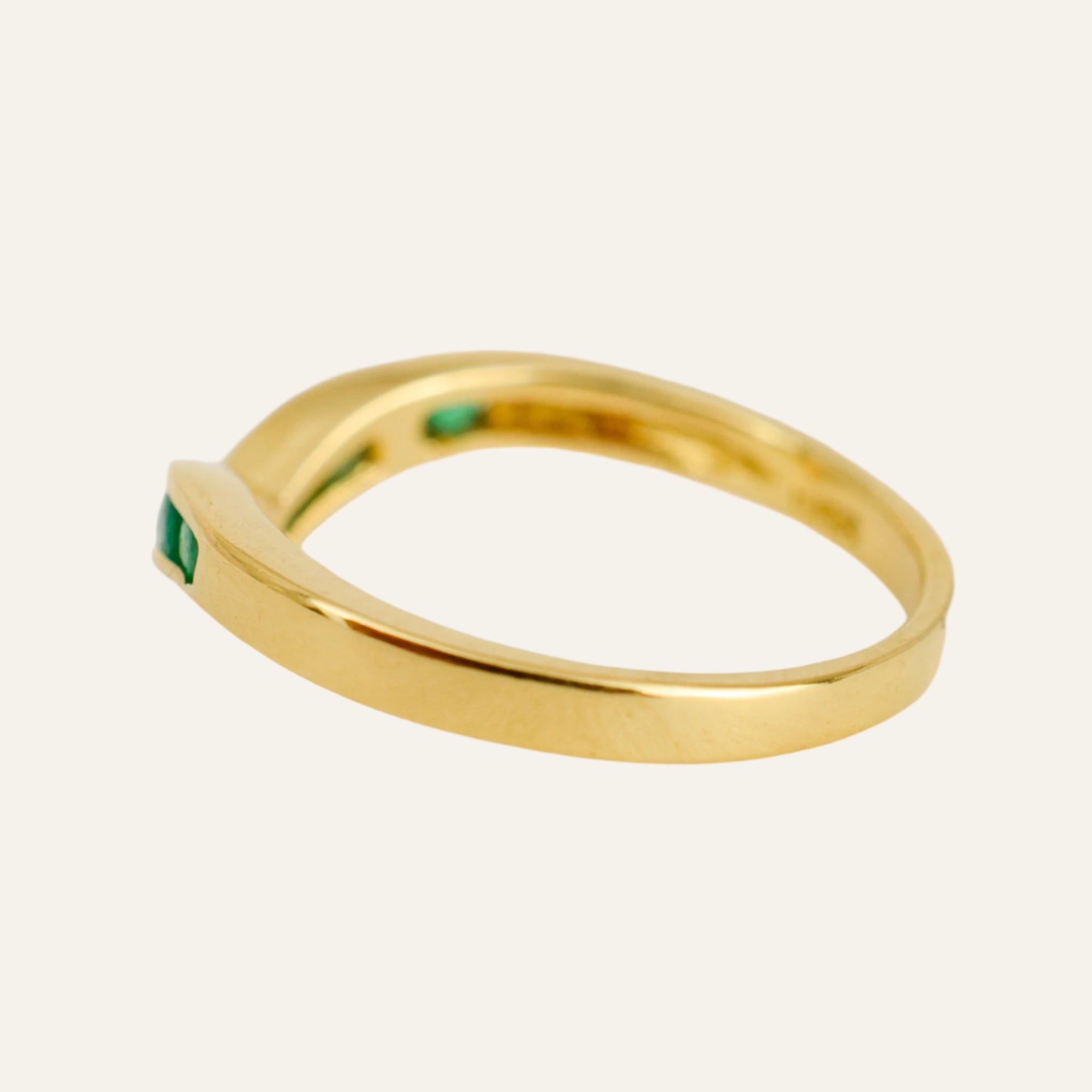 Emerald Wishbone Ring