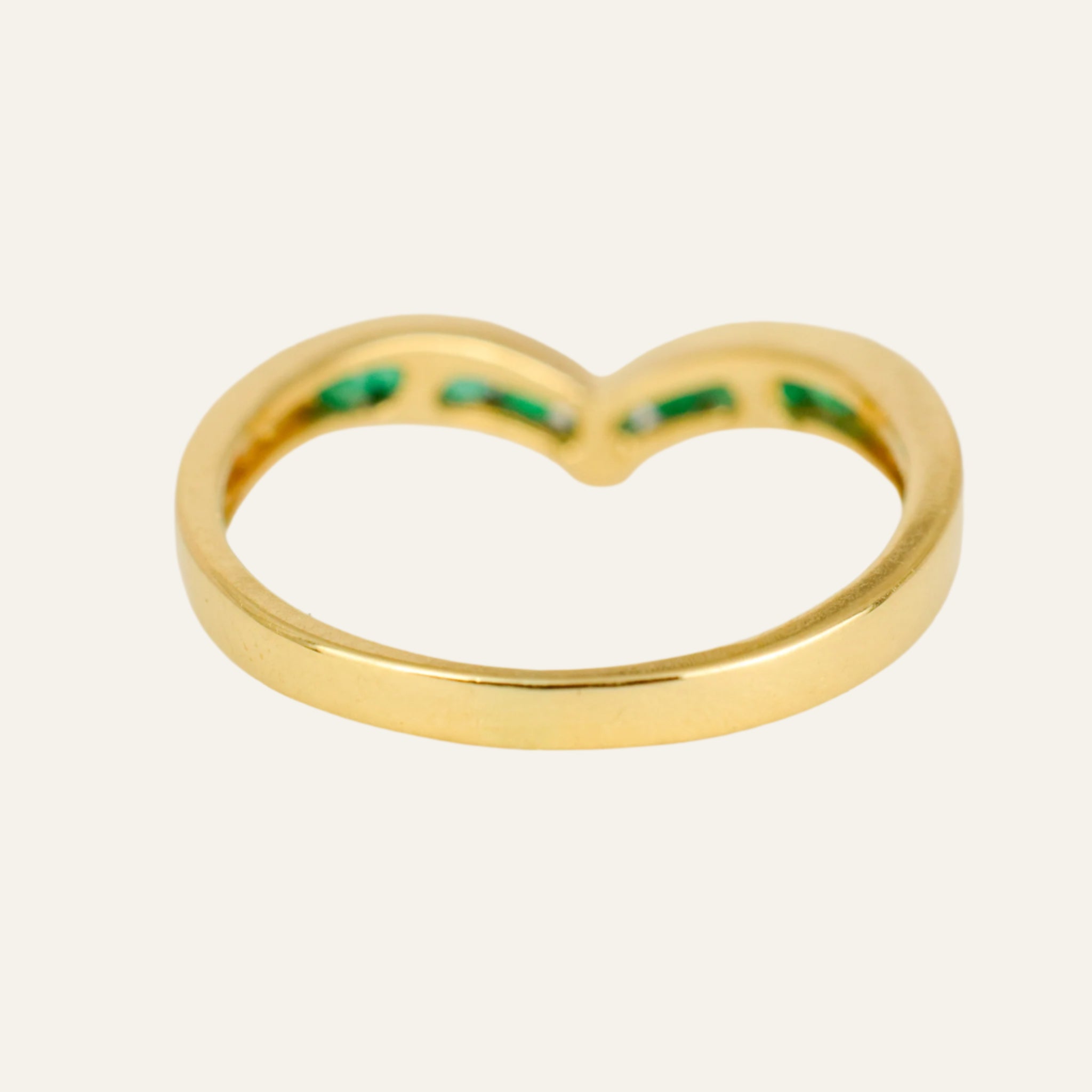 Emerald Wishbone Ring
