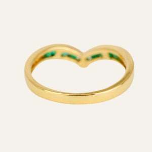 Emerald Wishbone Ring
