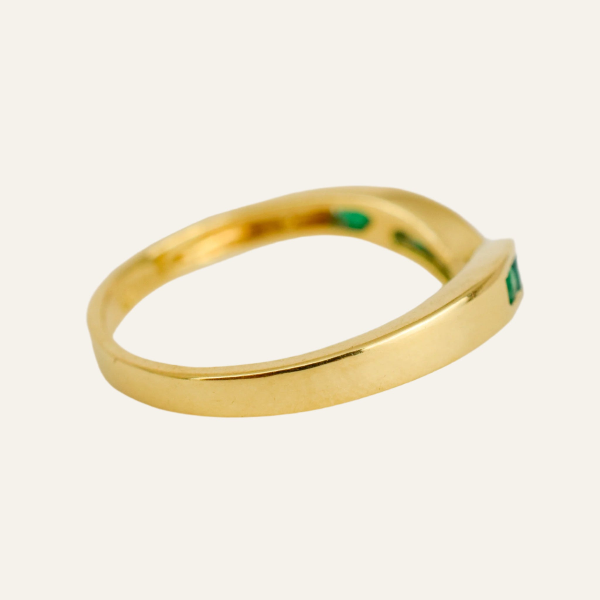 Emerald Wishbone Ring