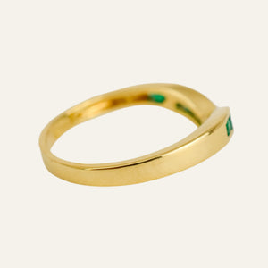 Emerald Wishbone Ring