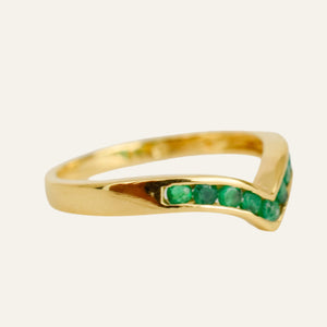 Emerald Wishbone Ring
