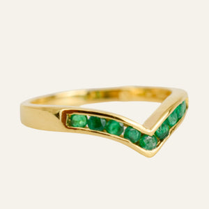 Emerald Wishbone Ring