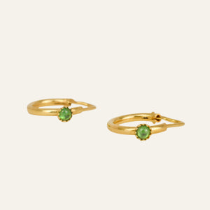 16.3mm Emerald Drop Hoops