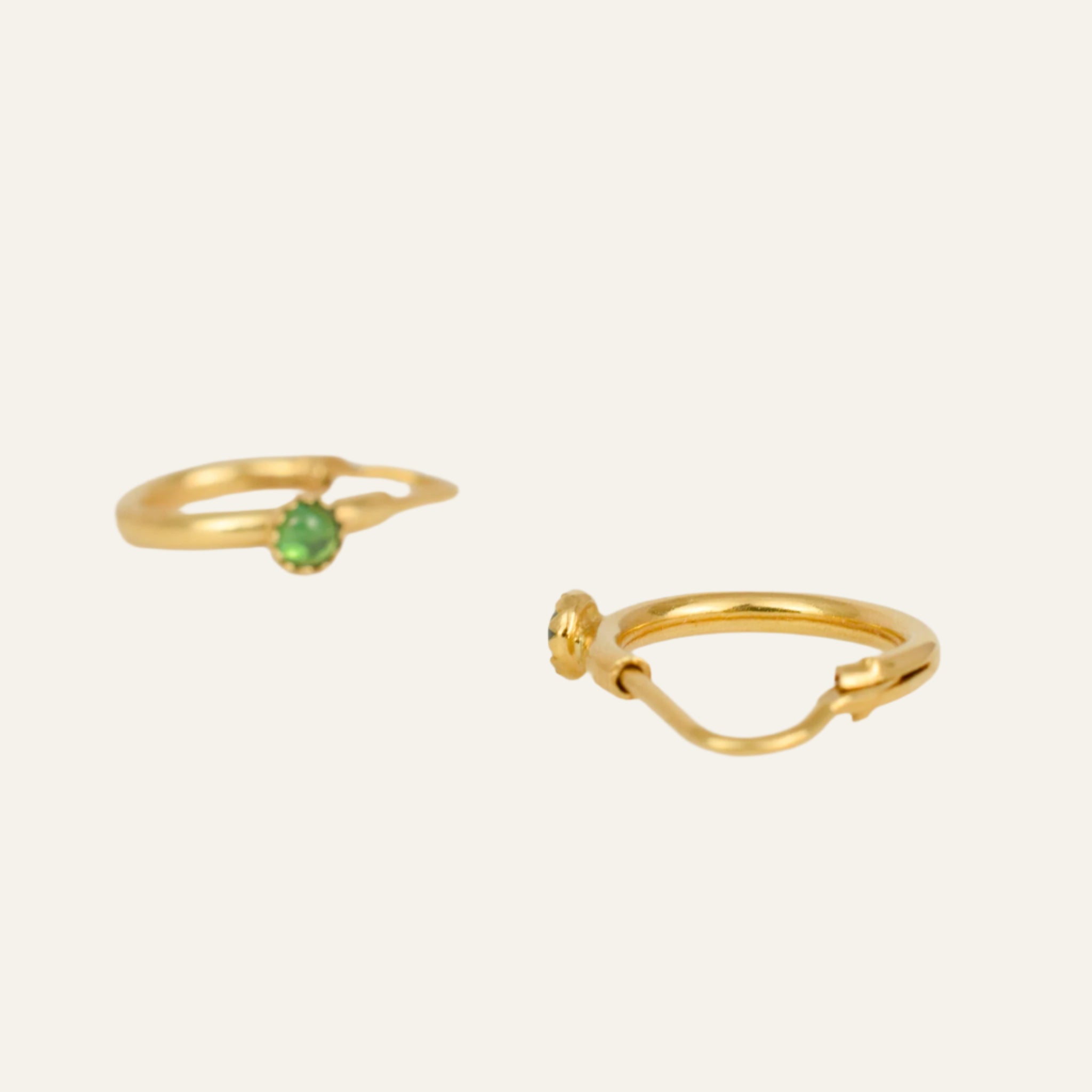 16.3mm Emerald Drop Hoops