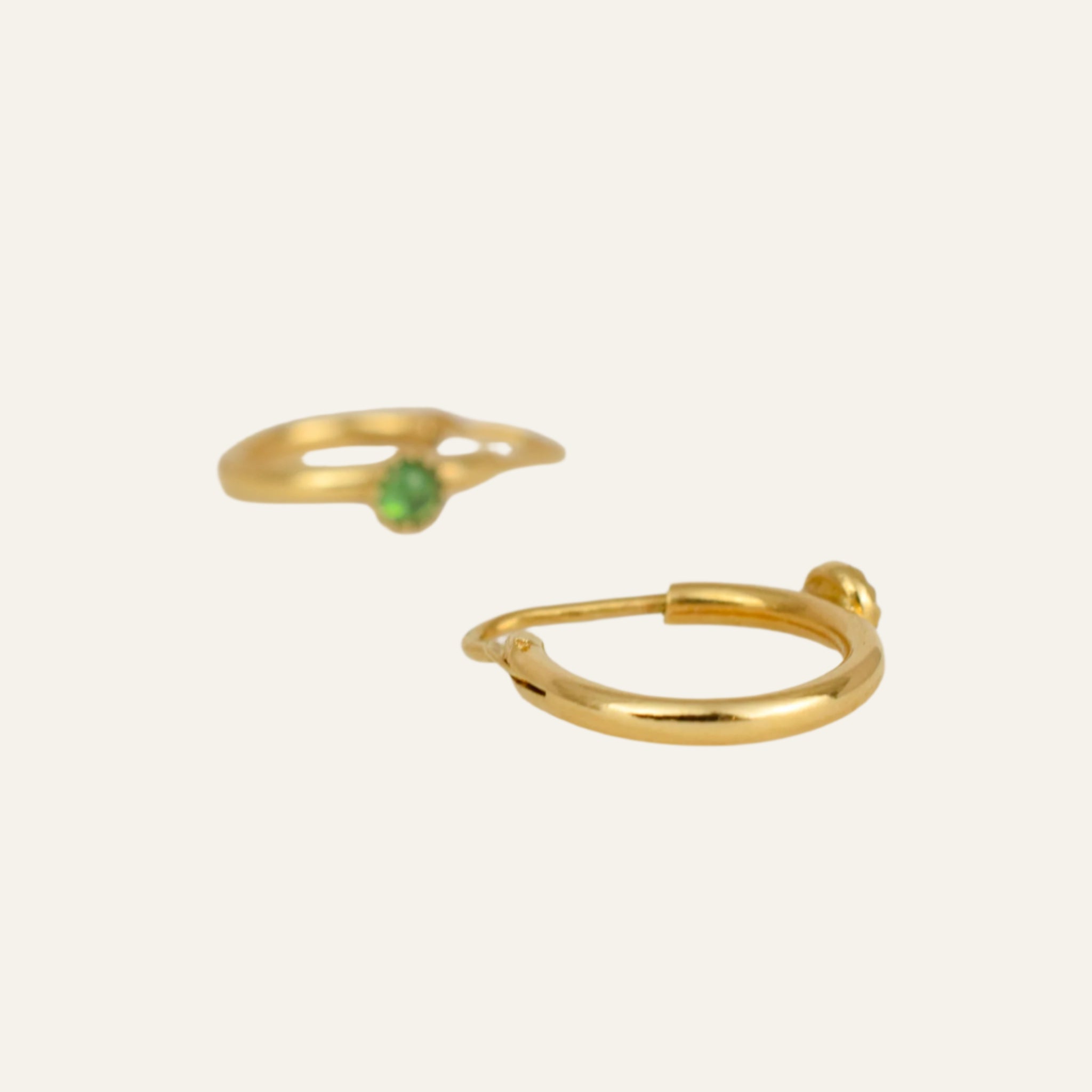 16.3mm Emerald Drop Hoops