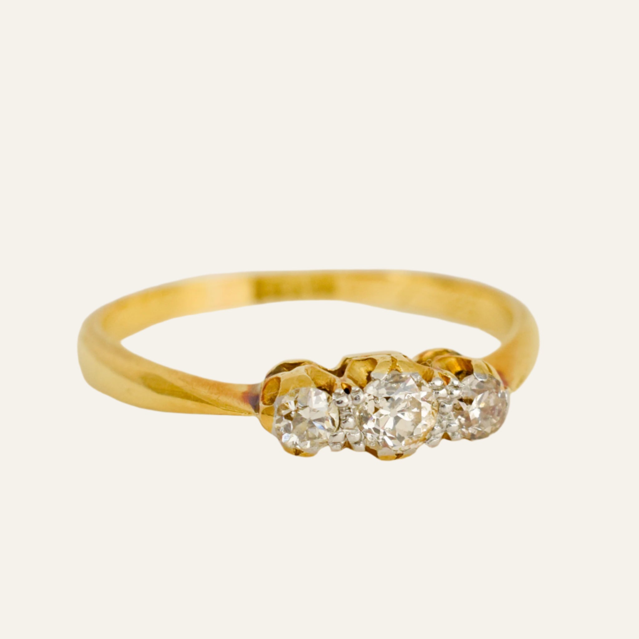 Sparkling Old Mine Trilogy Ring
