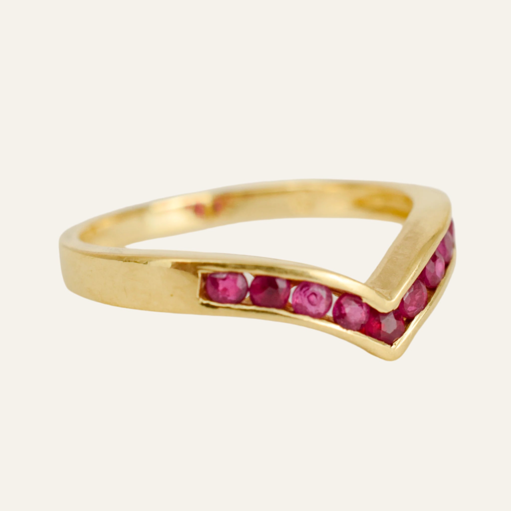 Ruby Wishbone Ring