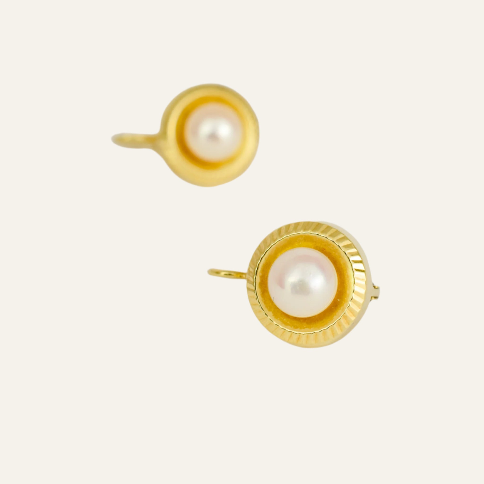 Pearl Gold Drop Hoops