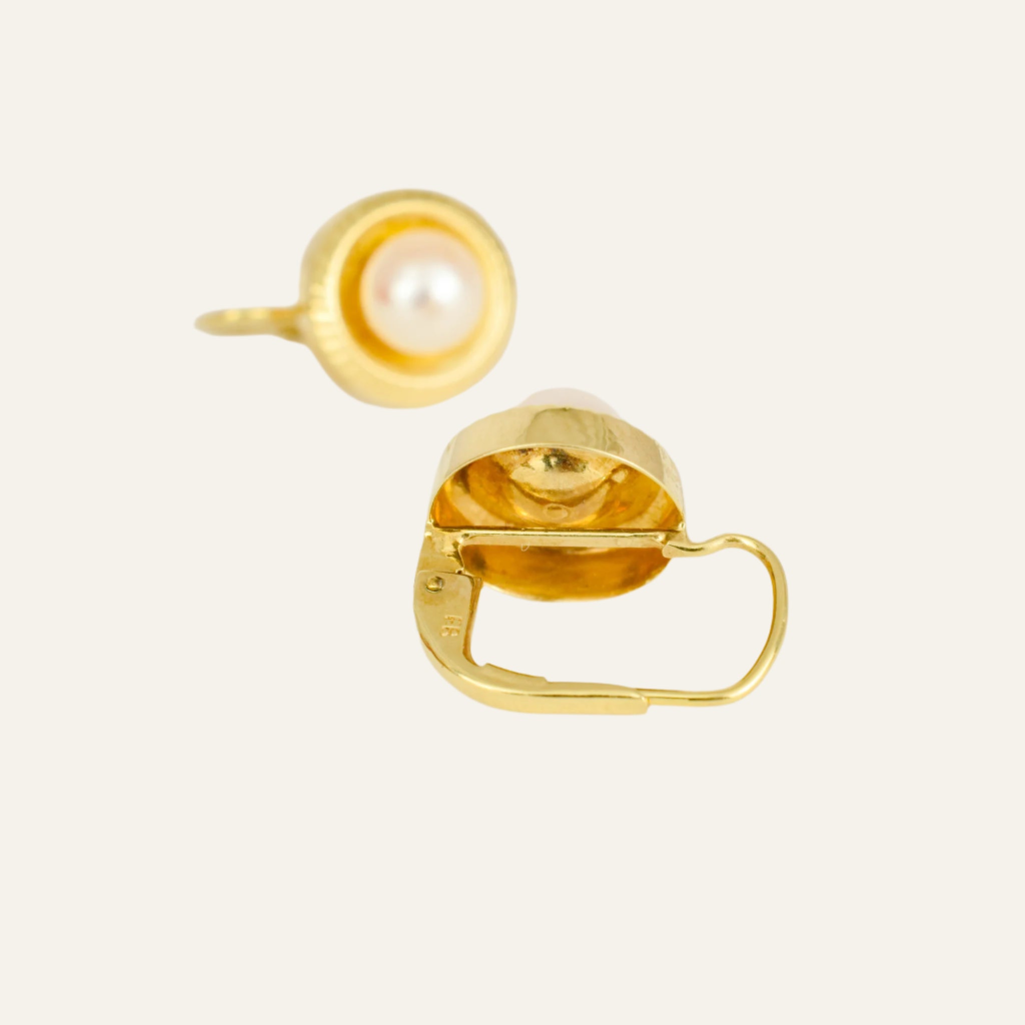 Pearl Gold Drop Hoops