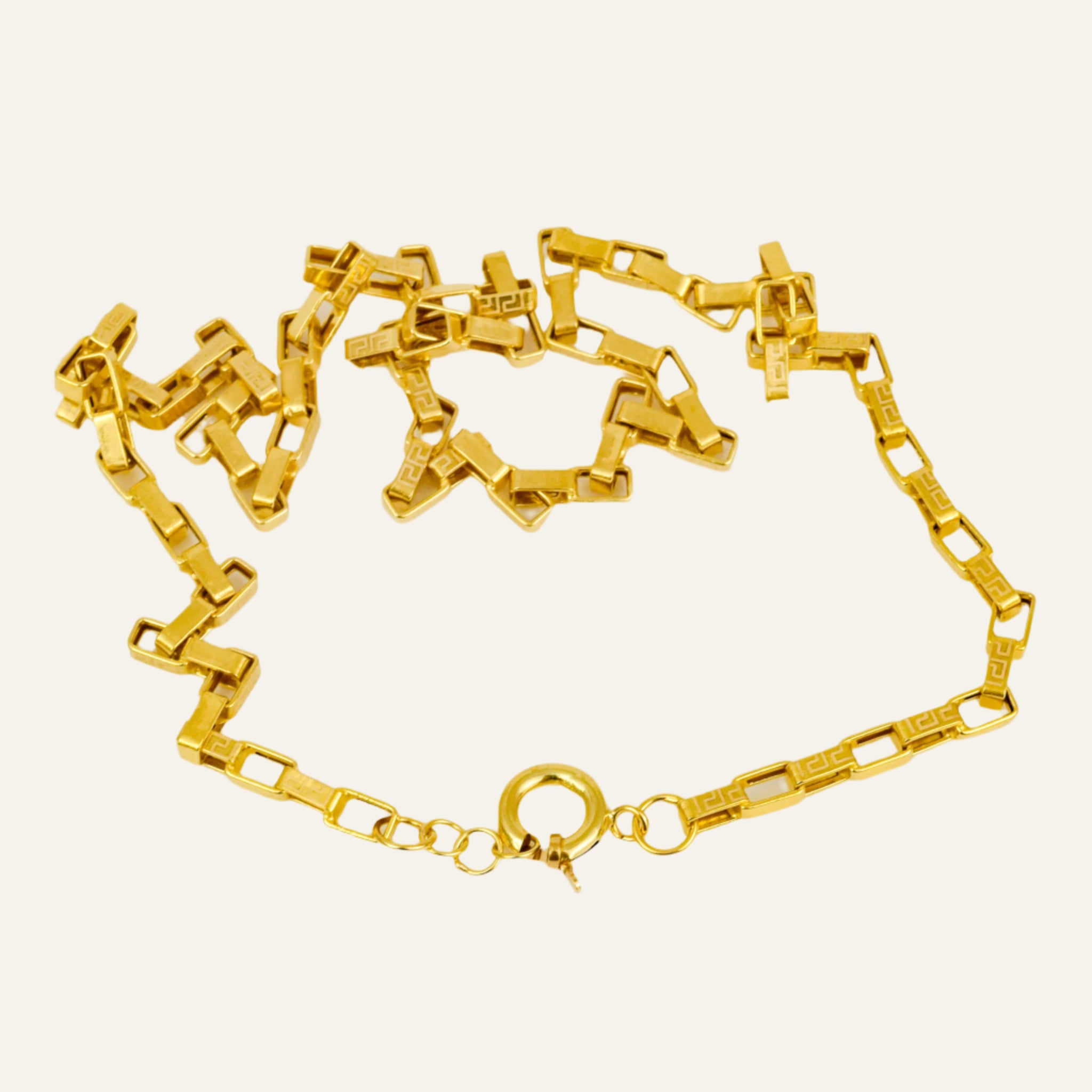 21" Greek Key Etched Chain
