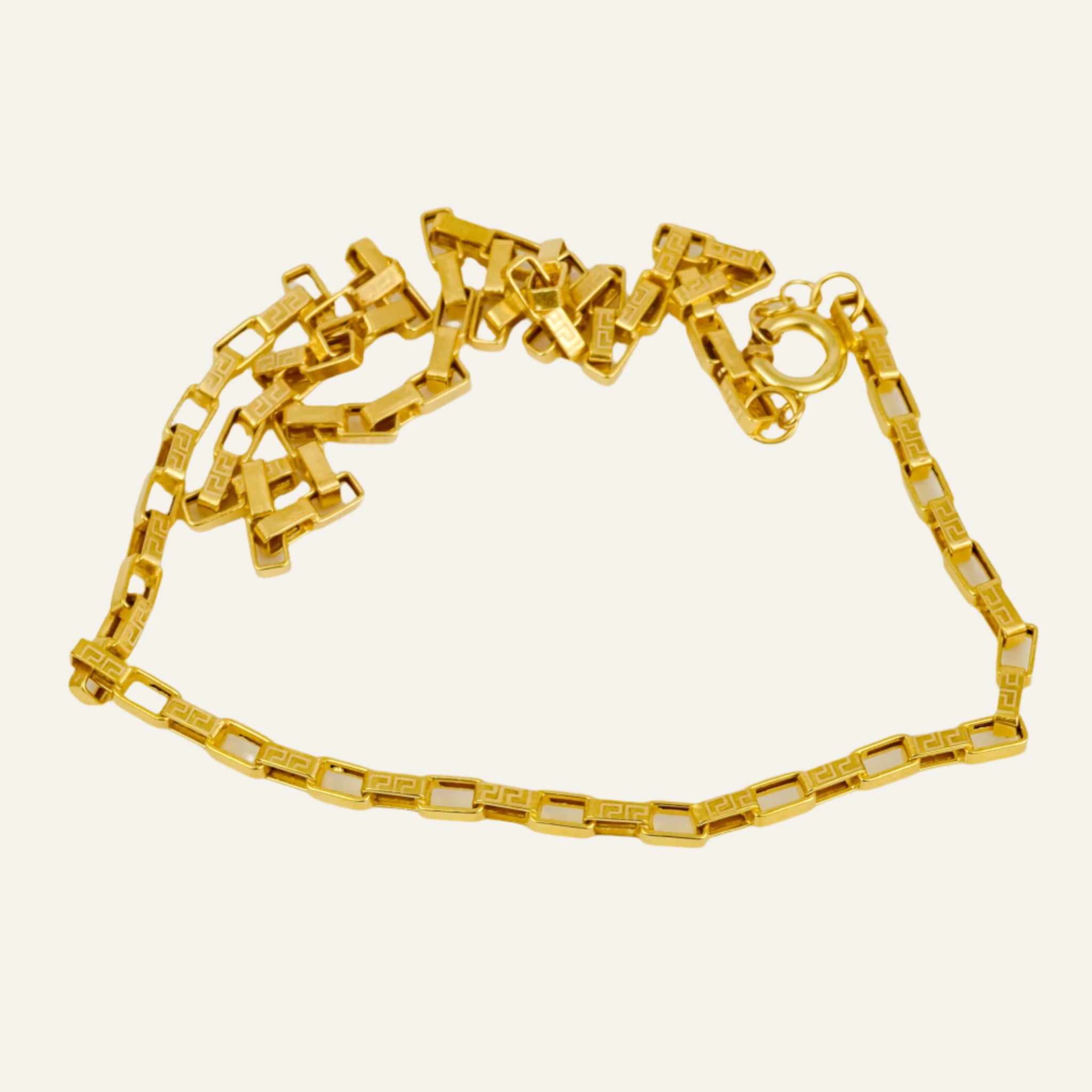 21" Greek Key Etched Chain