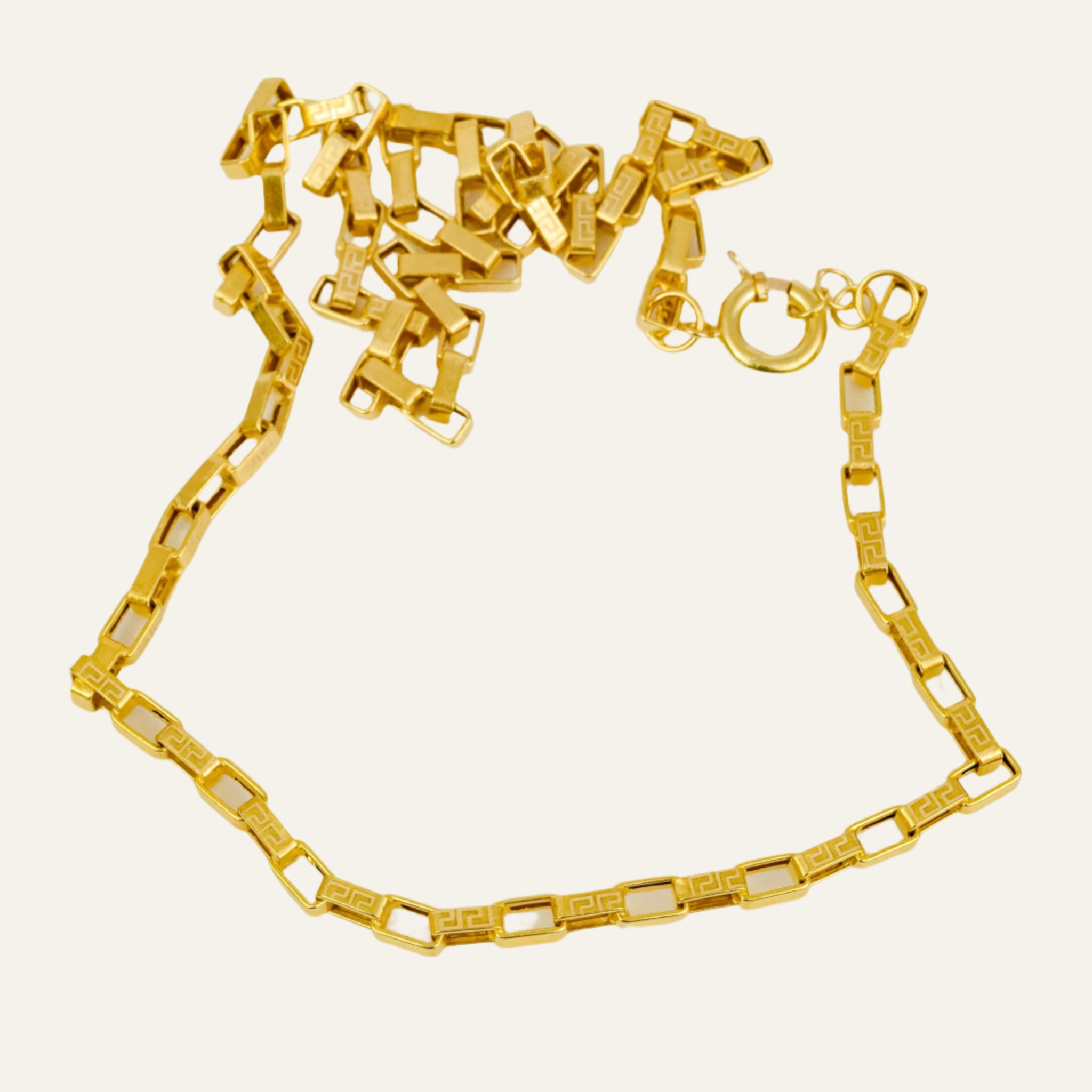21" Greek Key Etched Chain
