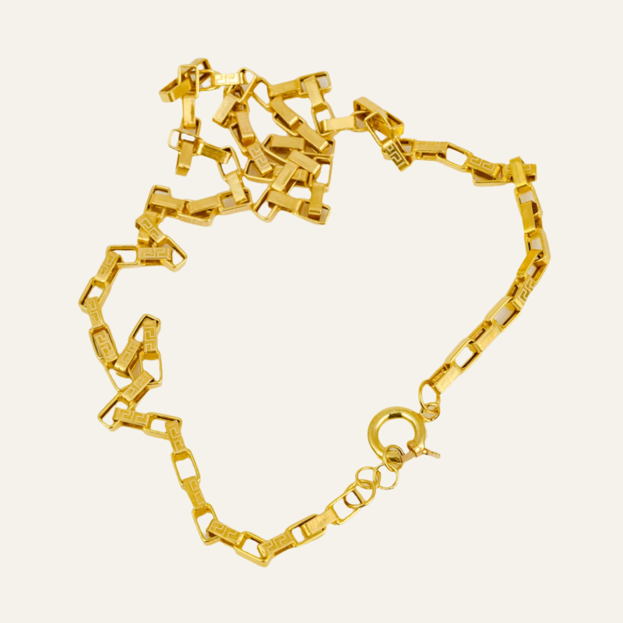 21" Greek Key Etched Chain