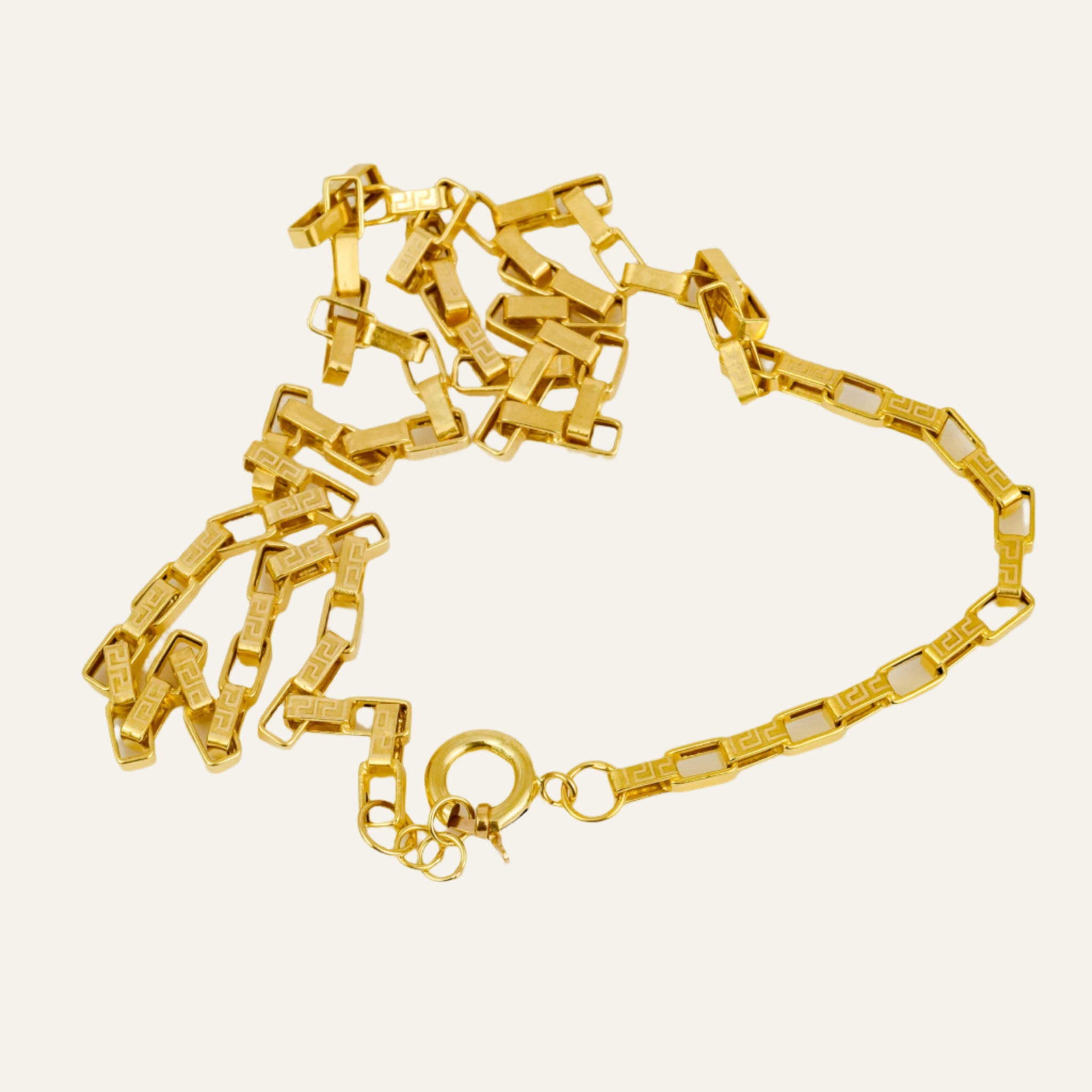 21" Greek Key Etched Chain