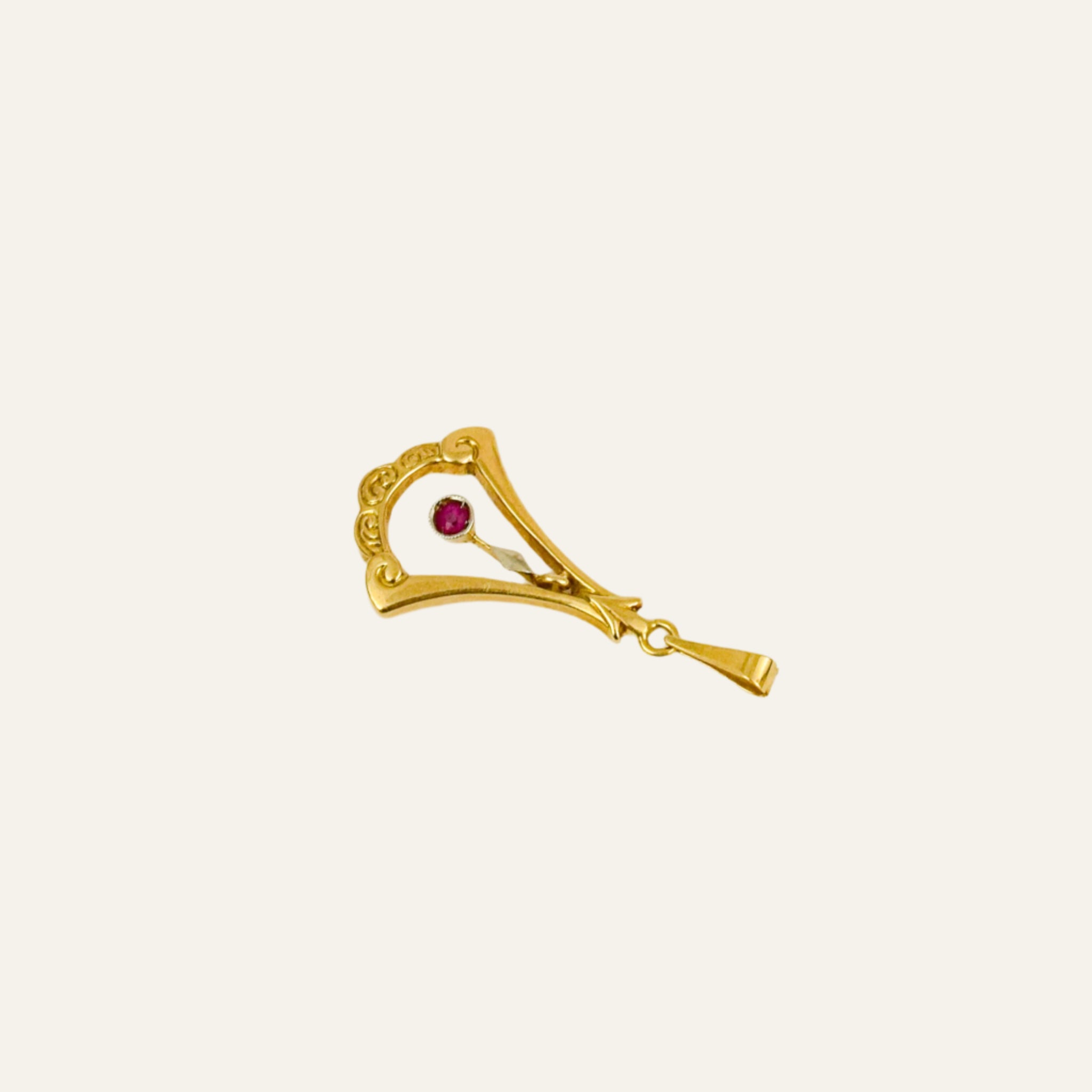 Dainty Drop Ruby Pendant