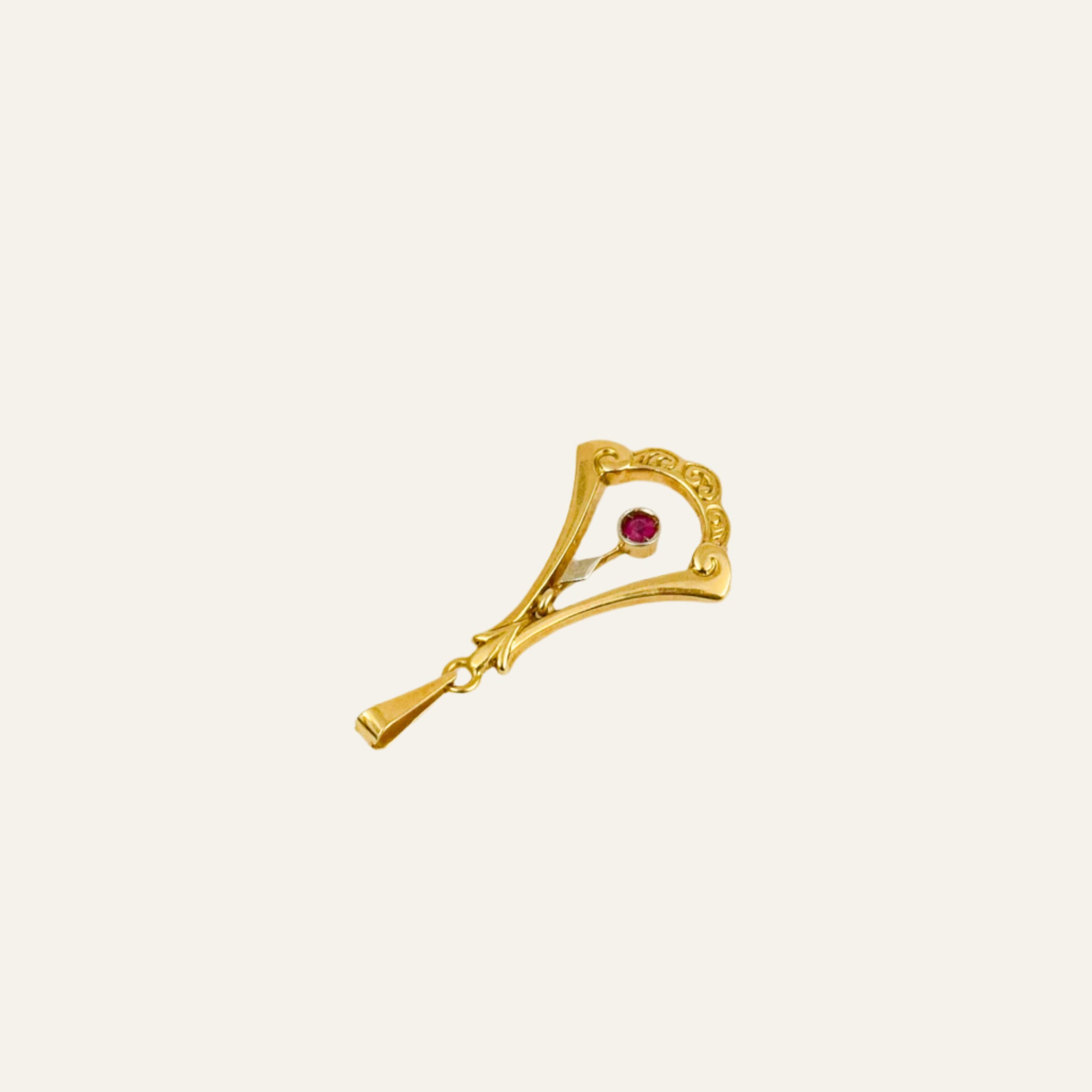 Dainty Drop Ruby Pendant
