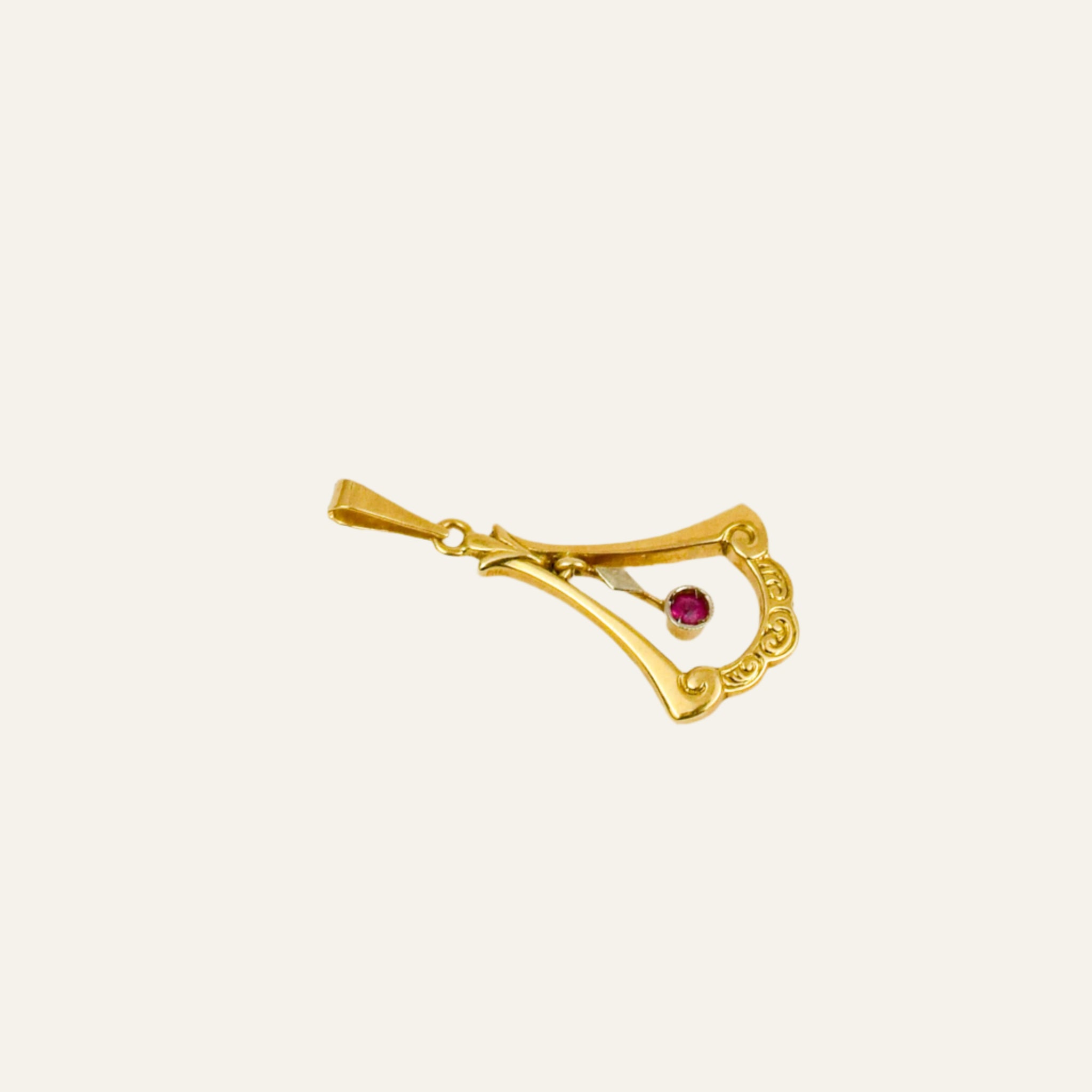 Dainty Drop Ruby Pendant