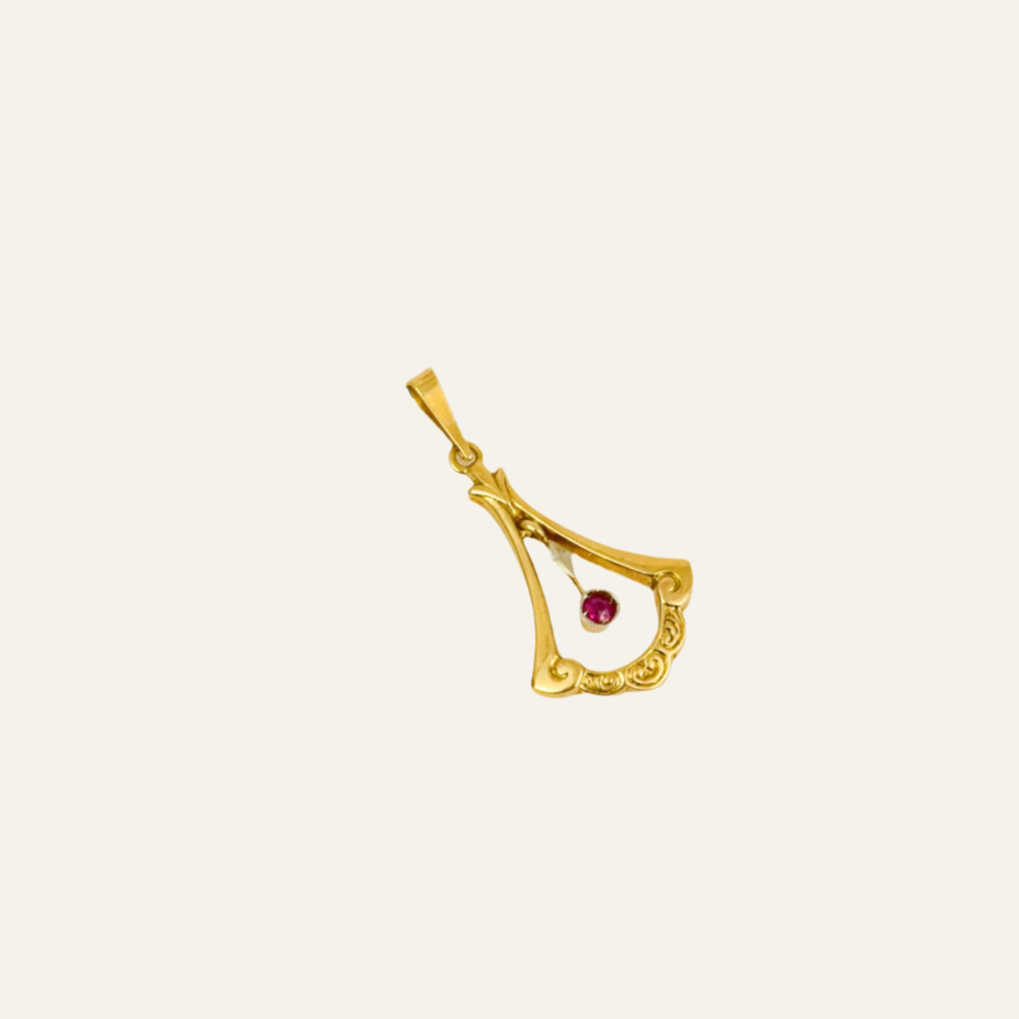 Dainty Drop Ruby Pendant