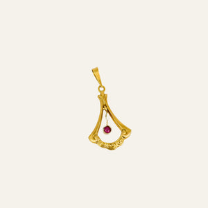 Dainty Drop Ruby Pendant