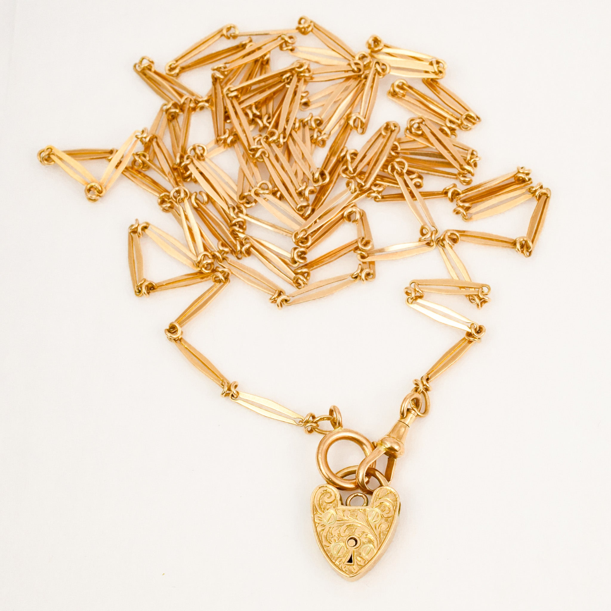 60in Antique Victorian Chain with Heart Clasp