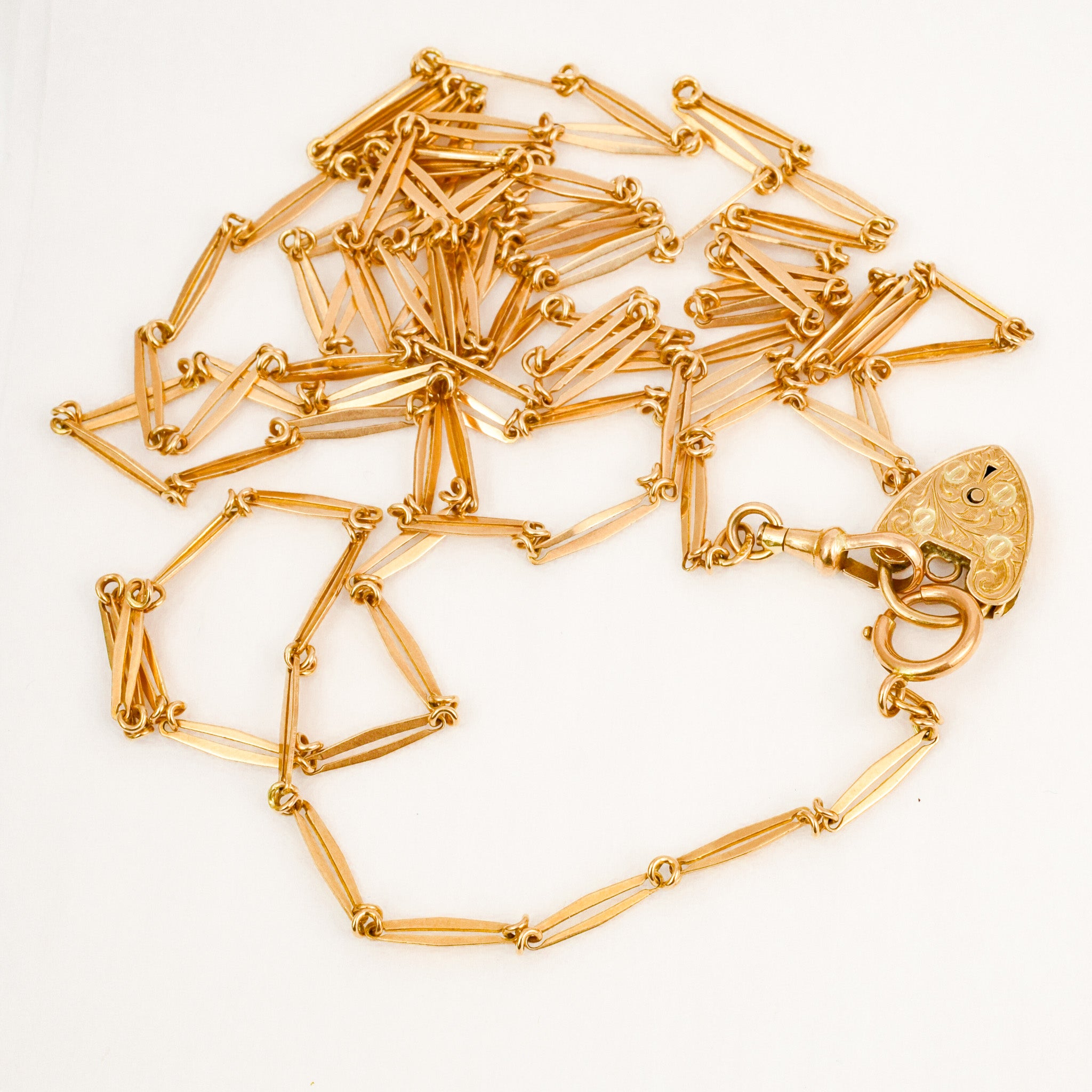 60in Antique Victorian Chain with Heart Clasp