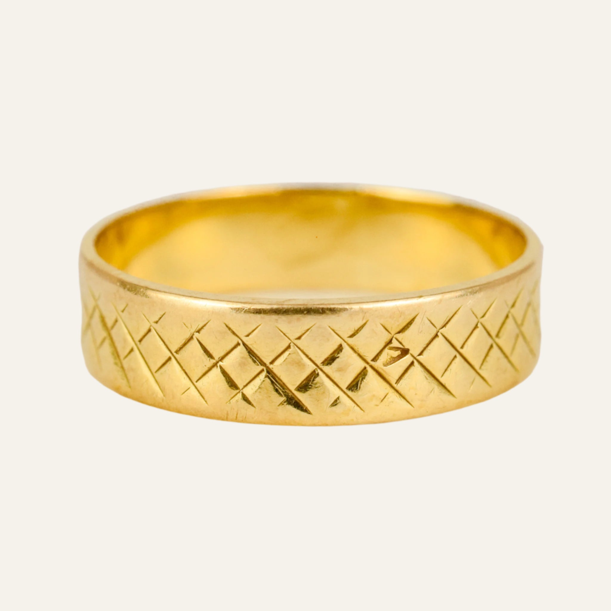 5.5mm Etched Gold Band