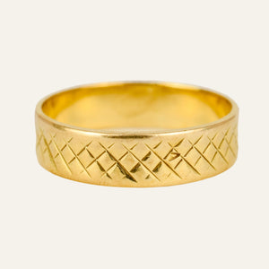 5.5mm Etched Gold Band
