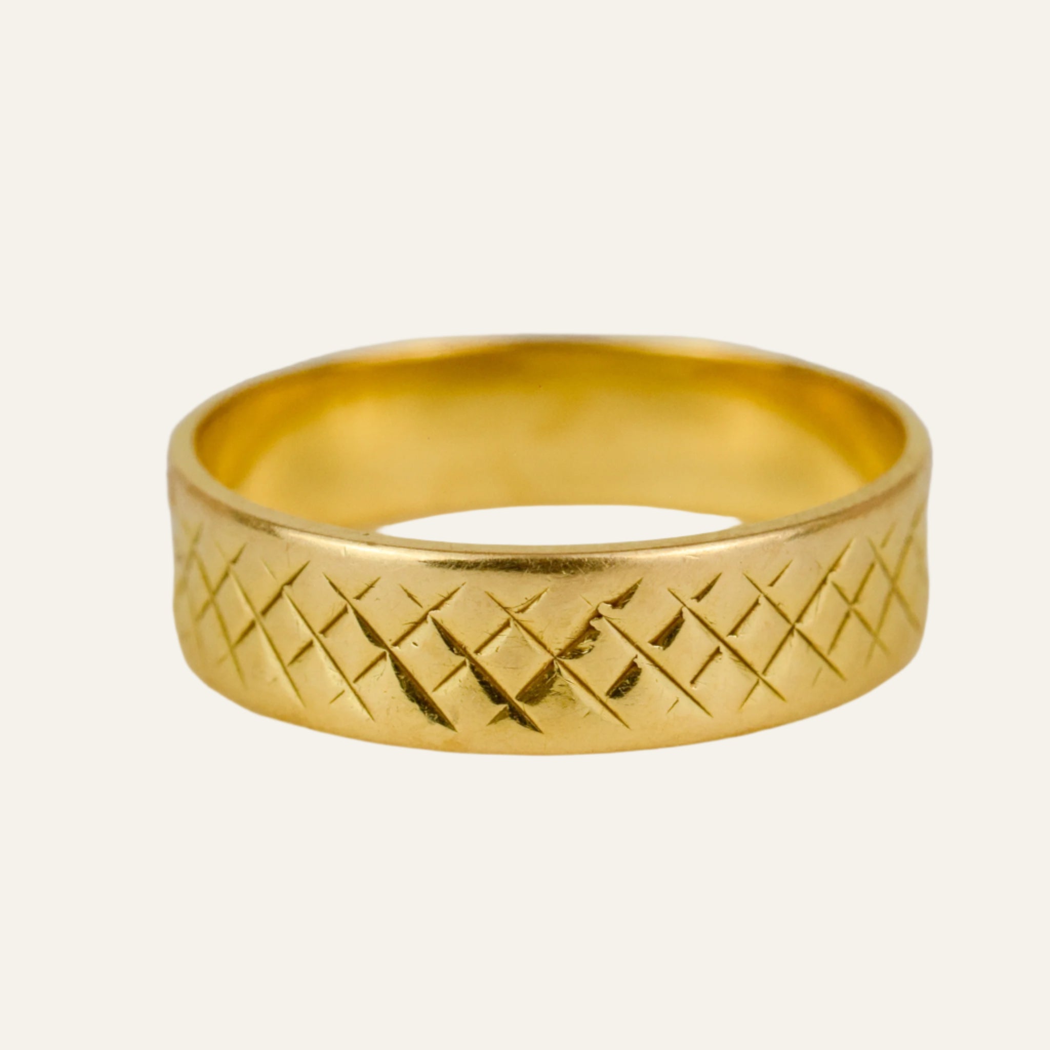 5.5mm Etched Gold Band